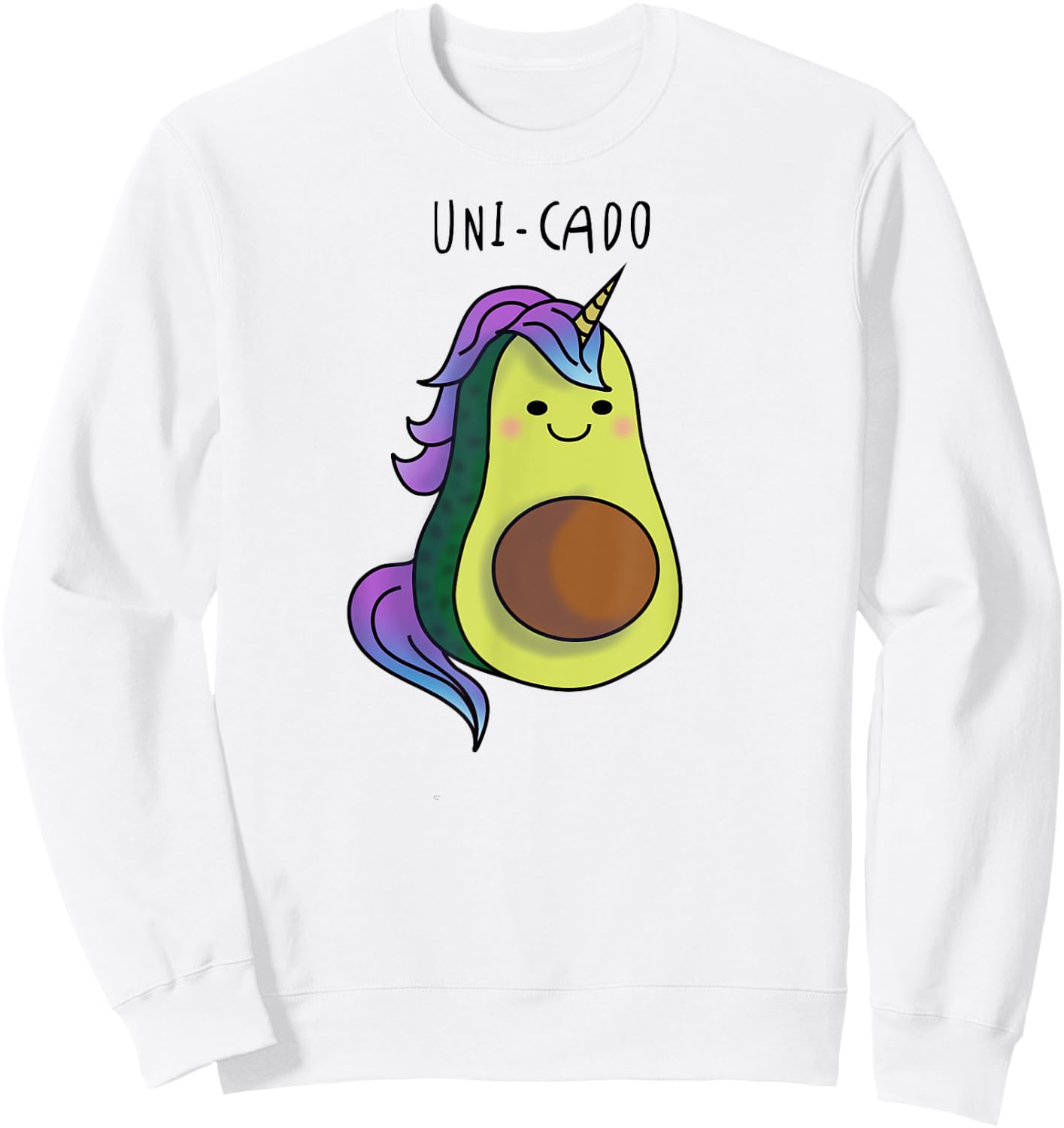 Uni Cado - Unicorn Avocado Vegan Birthday Christmas gift Sweatshirt - Sweatshirt | White