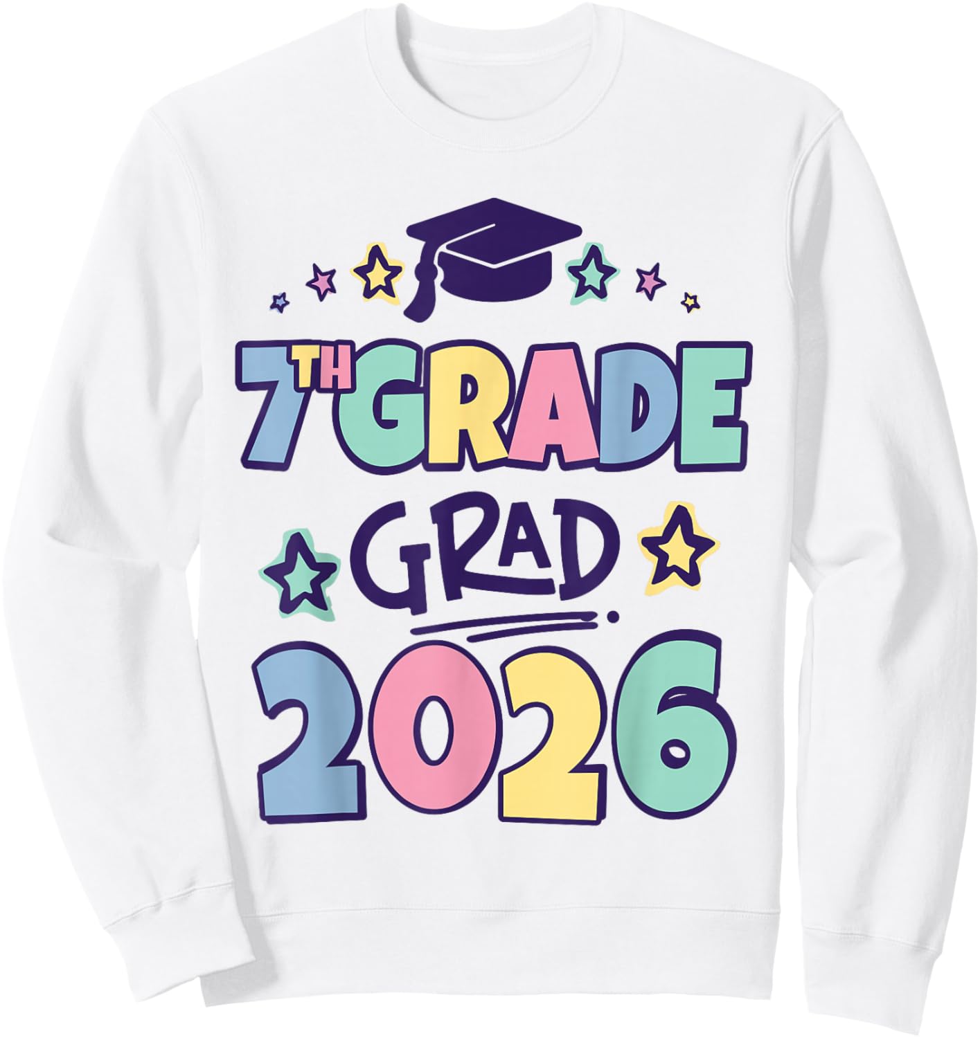 Peace Out 7th Grade Grad 2026 Seventh Grade Graduation Sweatshirt - Sweatshirt | White