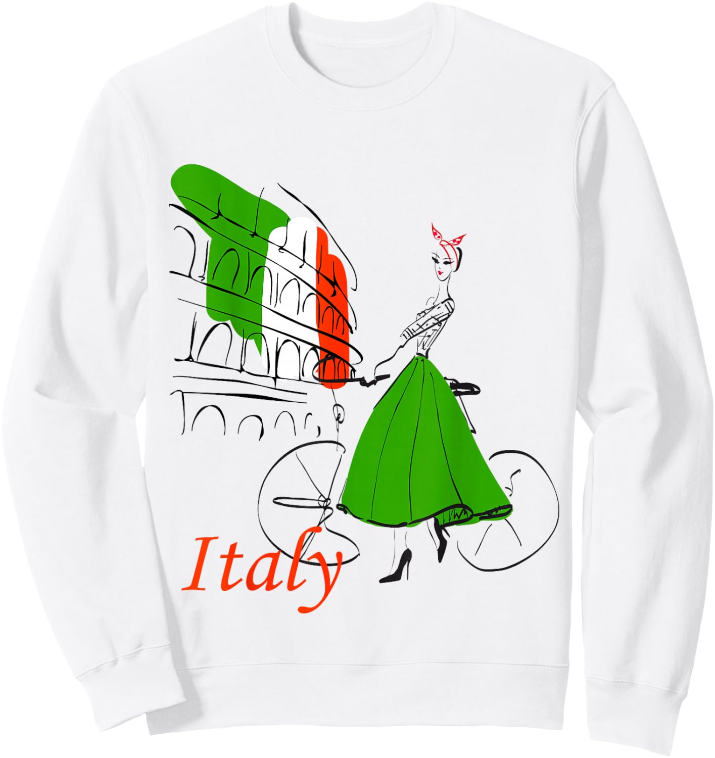 Italy t Shirt, Rome Women,Women Sweatshirt - Sweatshirt | White