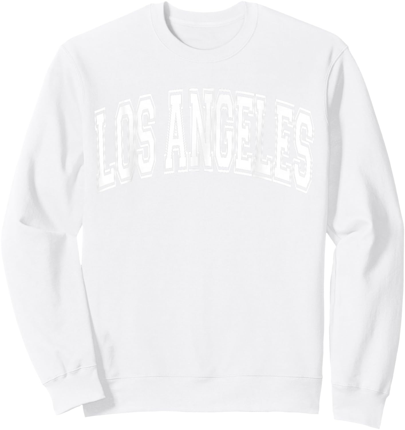 Los Angeles Arched Style Text Pink with White Print Sweatshirt - Sweatshirt | White