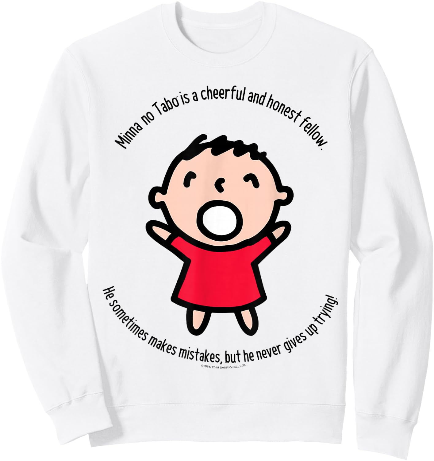 Sanrio Minna No Tabo Cheerful Shirt Sweatshirt - Sweatshirt | White