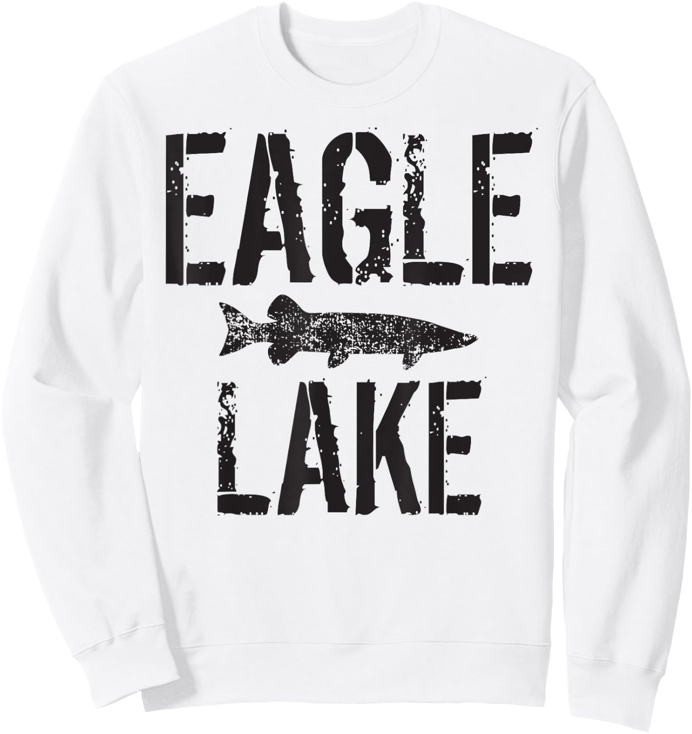 Eagle Lake Muskie Fishing Muskellunge Gift Sweatshirt - Sweatshirt | White
