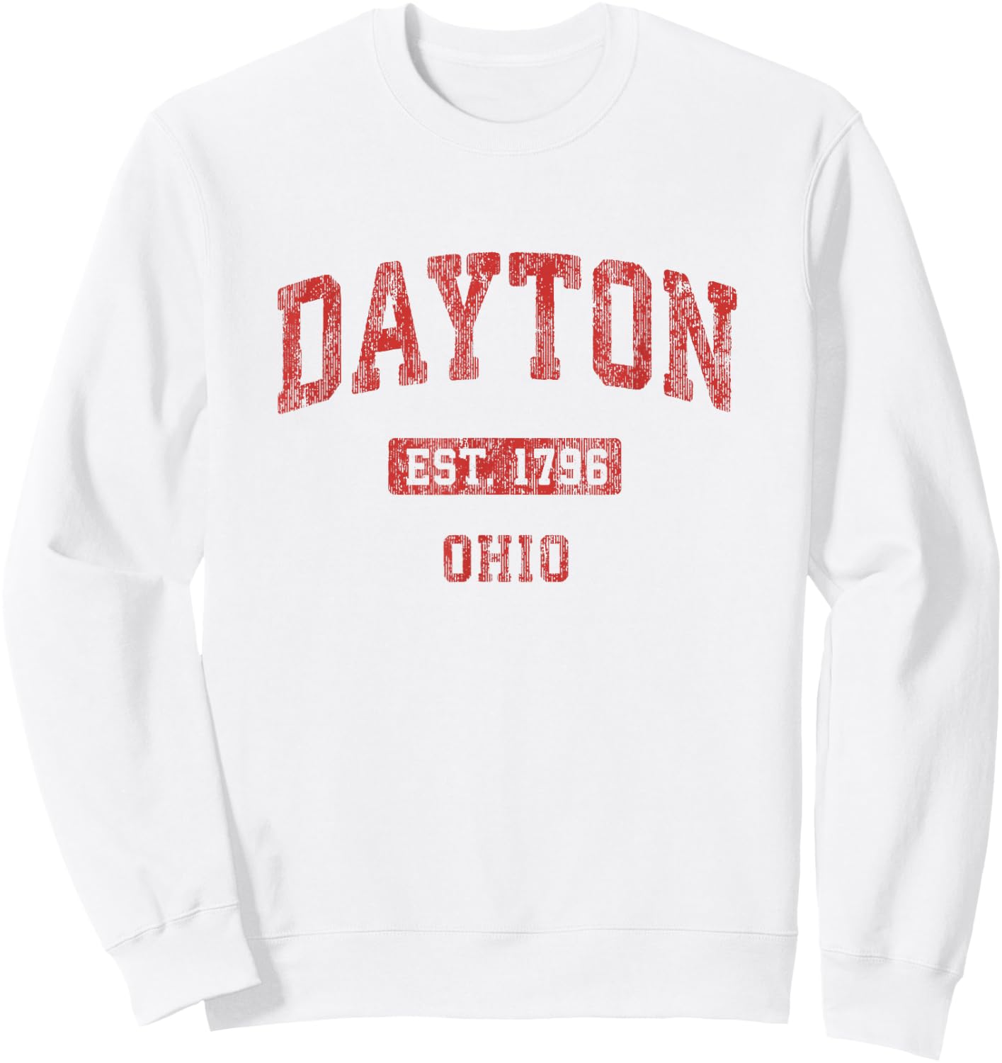 Dayton Ohio OH Vintage Athletic Sports Design Sweatshirt - Sweatshirt | White