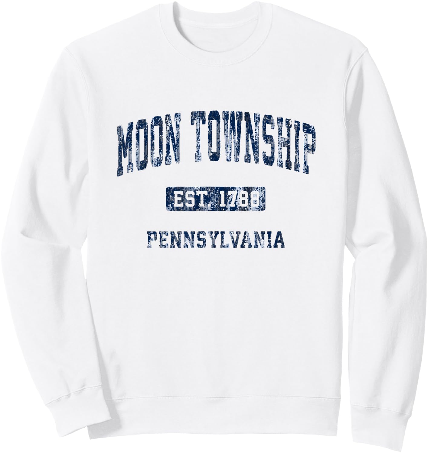 Moon Township Pennsylvania PA Vintage Athletic Sports Design Sweatshirt - Sweatshirt | White