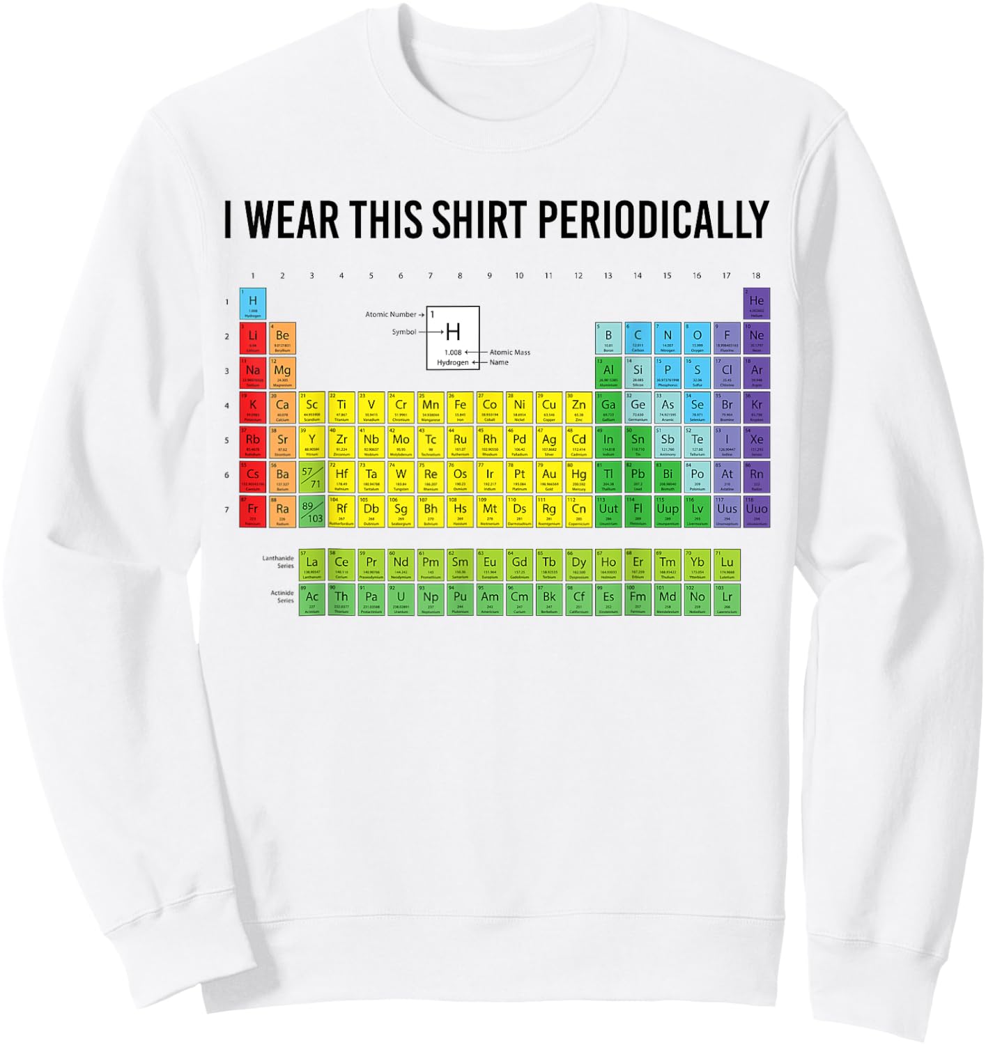 Funny Science Shirts By W817 -Adults Blue Small Modern Casual I Wear This Shirt Periodically Sweatshirt - Sweatshirt | White