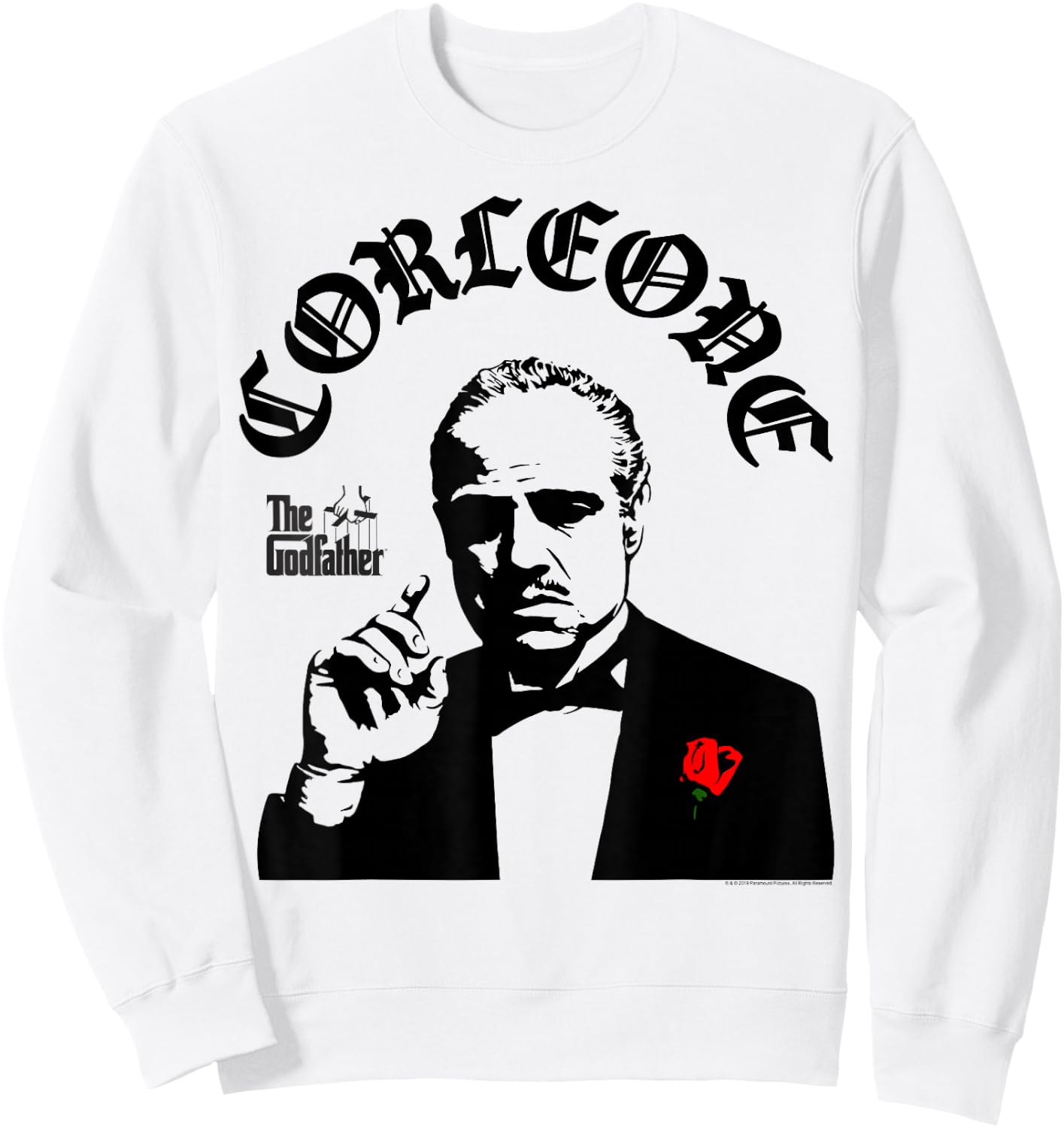 The Godfather Corleone Black And White Portrait Sweatshirt - Sweatshirt | White