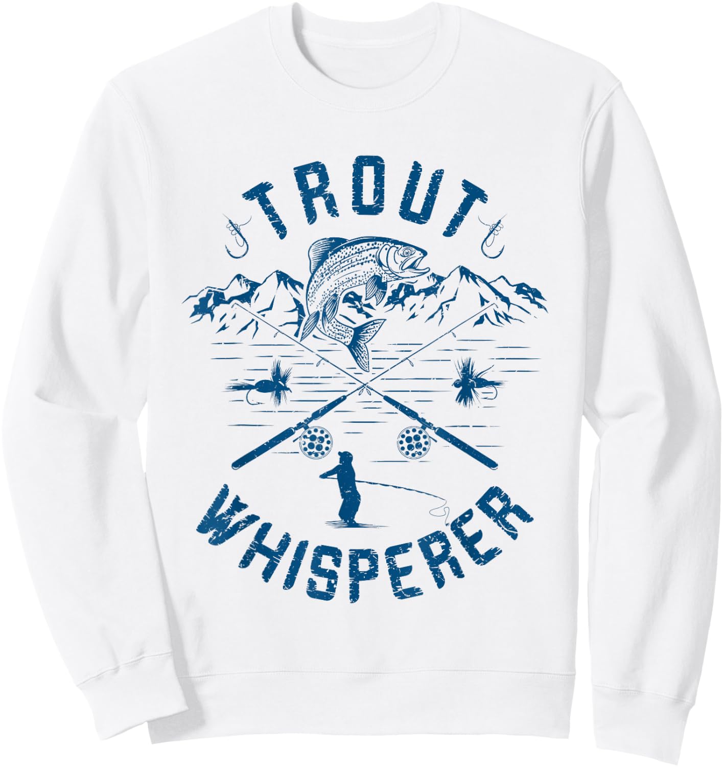 Funny Trout Fly Fishing Birthday Christmas Fathers Day Gift Sweatshirt - Sweatshirt | White