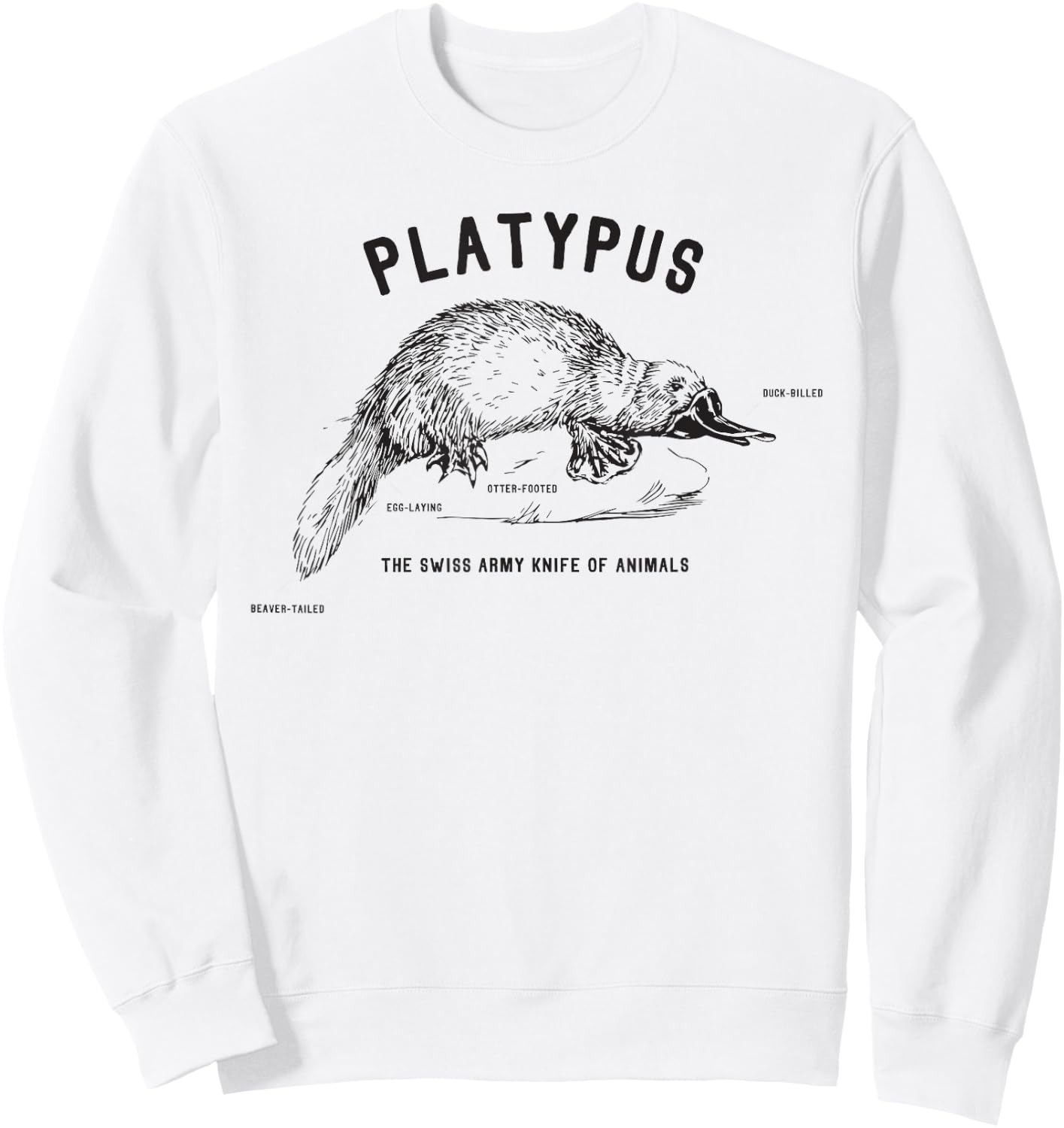 Platypus Swiss Army Knife of Animals - Funny Gift Sweatshirt - Sweatshirt | White