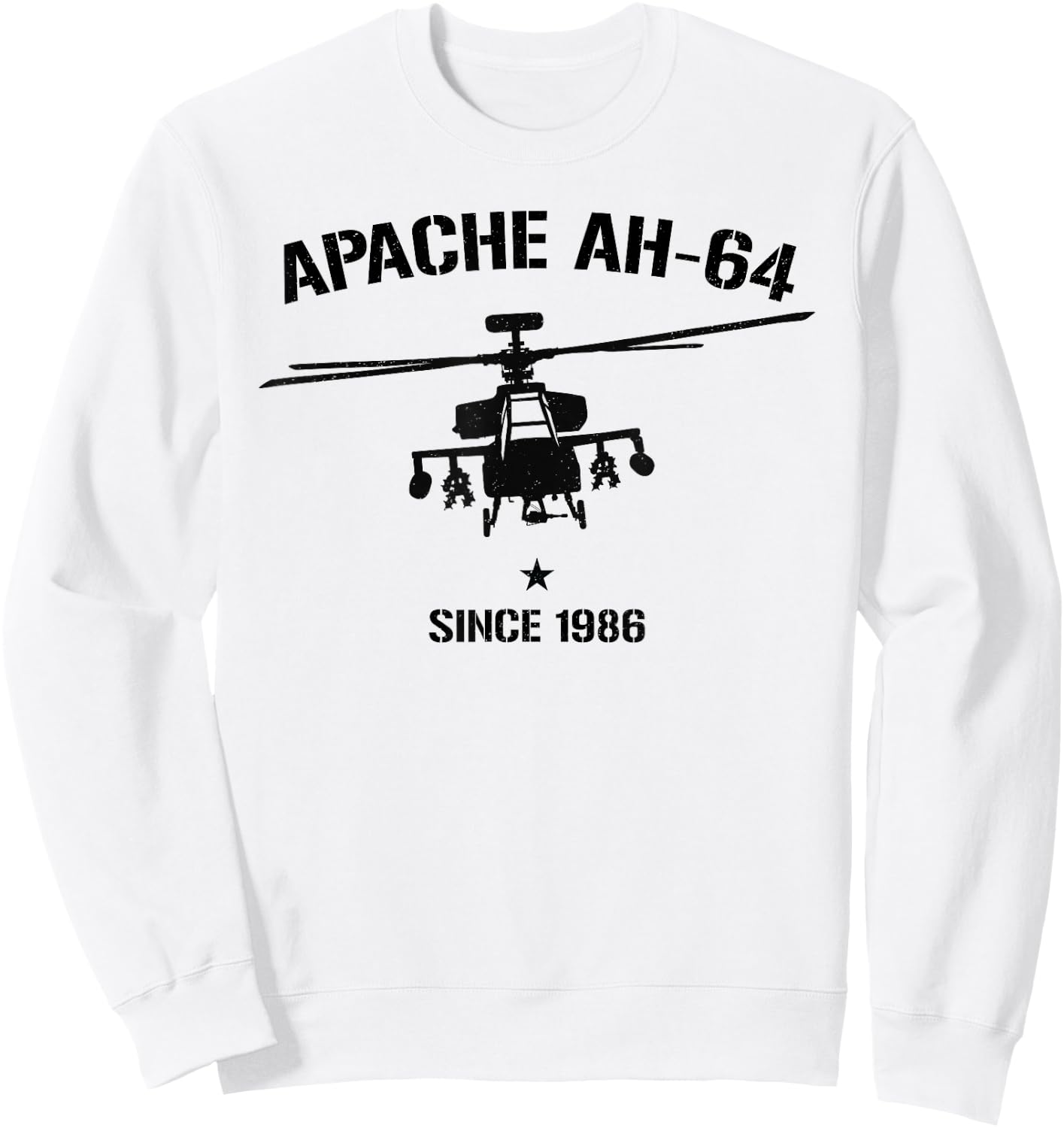 Apache AH-64 Shirt Vintage Army Helicopter Sweatshirt - Sweatshirt | White