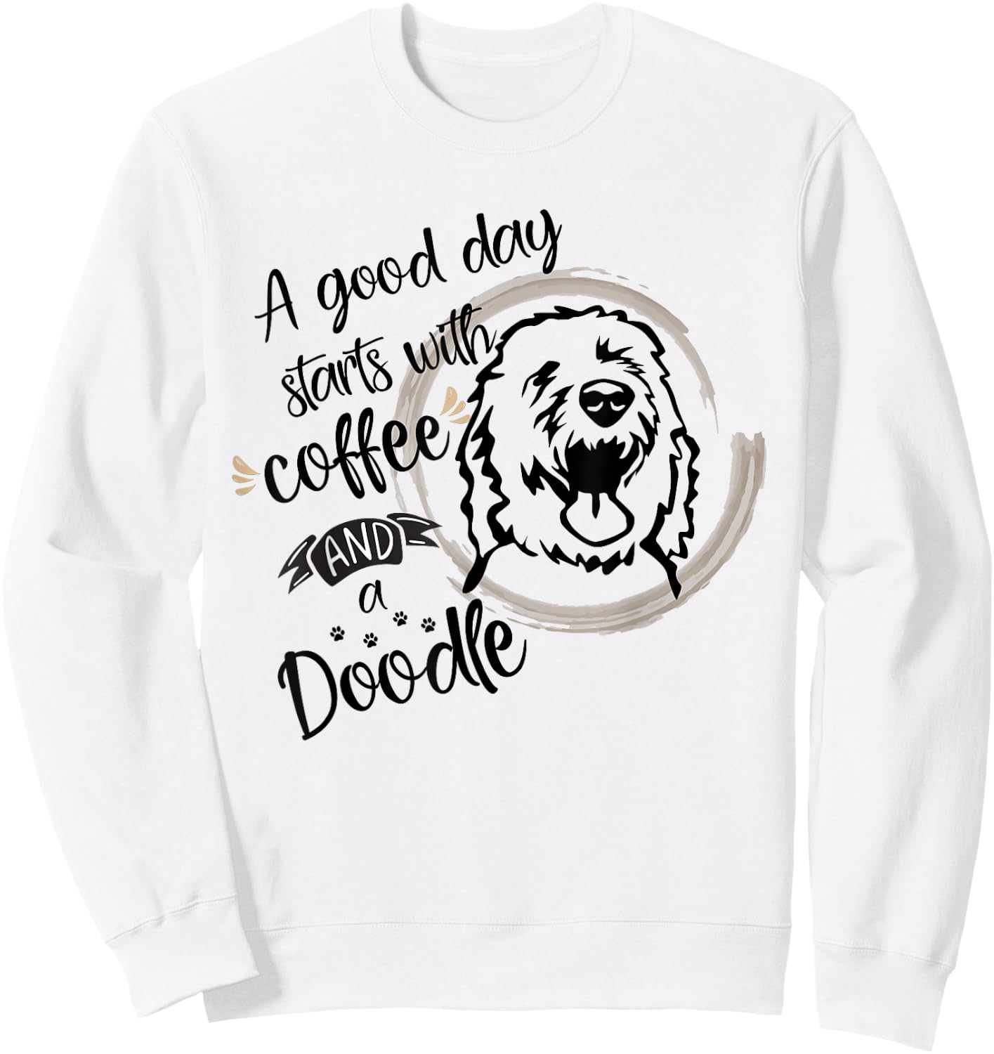 Coffee Doodle Mom Airedoodle Springerdoodle Bordoodle Sweatshirt - Sweatshirt | White