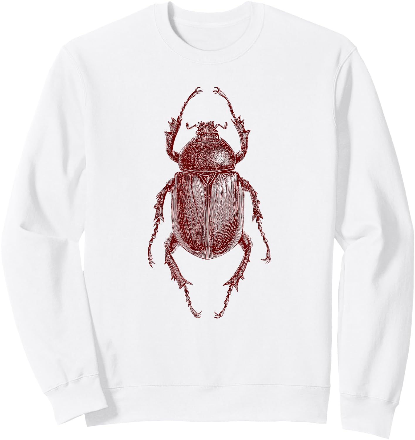 Insect Retro Vintage Bug Illustration Graphics - Beetle Sweatshirt - Sweatshirt | White