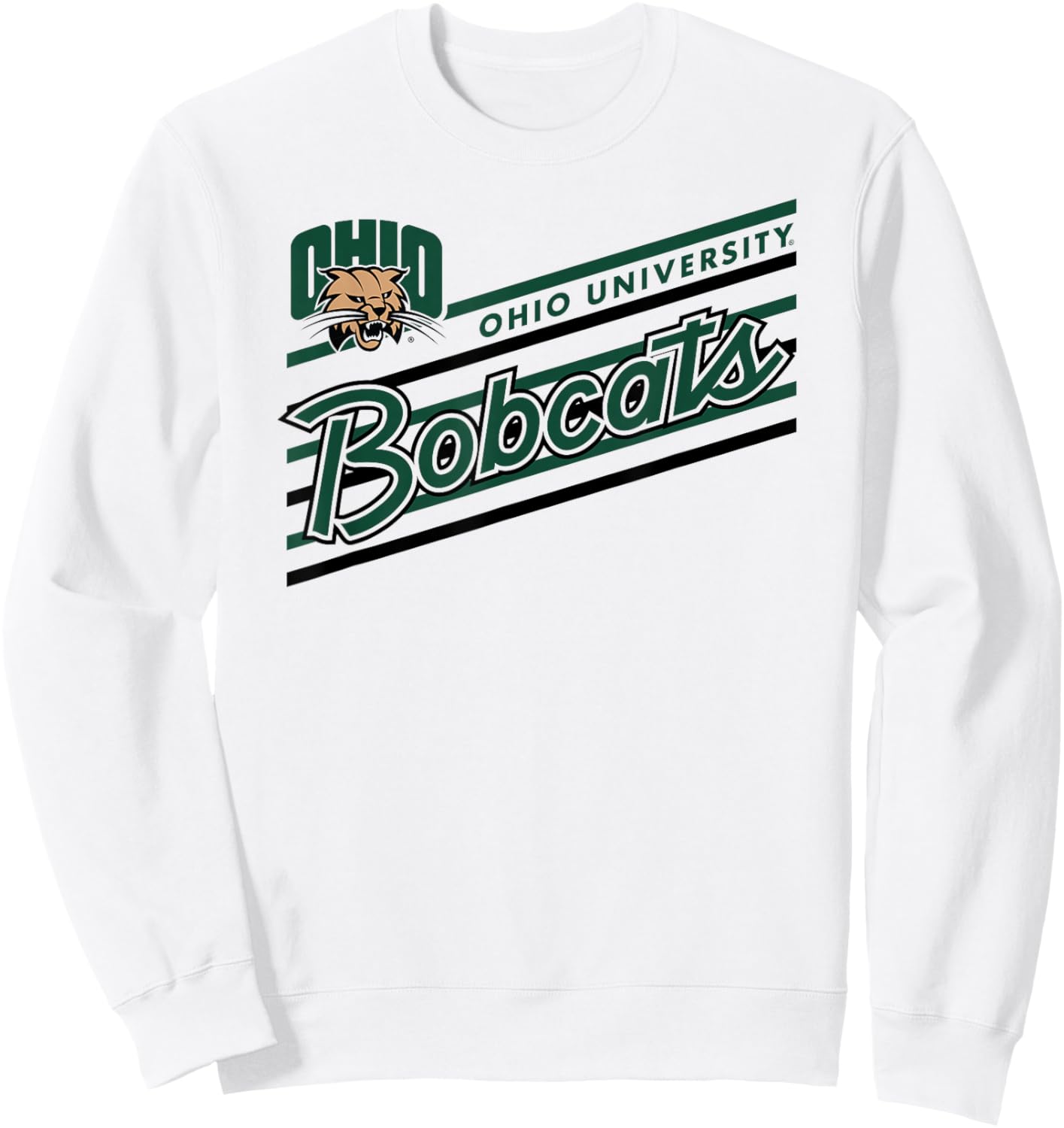 Ohio Bobcats Retro Performer White Officially Licensed Sweatshirt - Sweatshirt | White