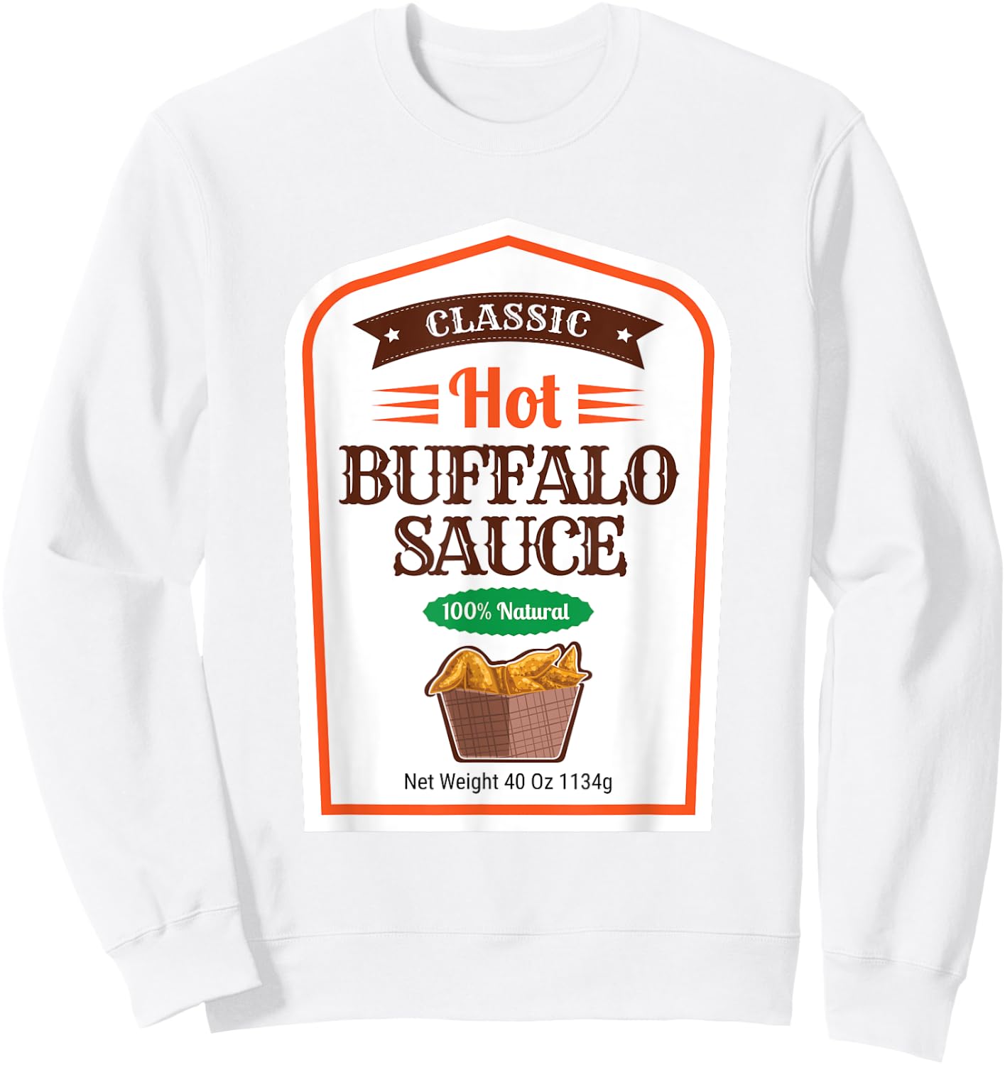 Buffalo Sauce Matching Halloween Costume Group Halloween Sweatshirt - Sweatshirt | White