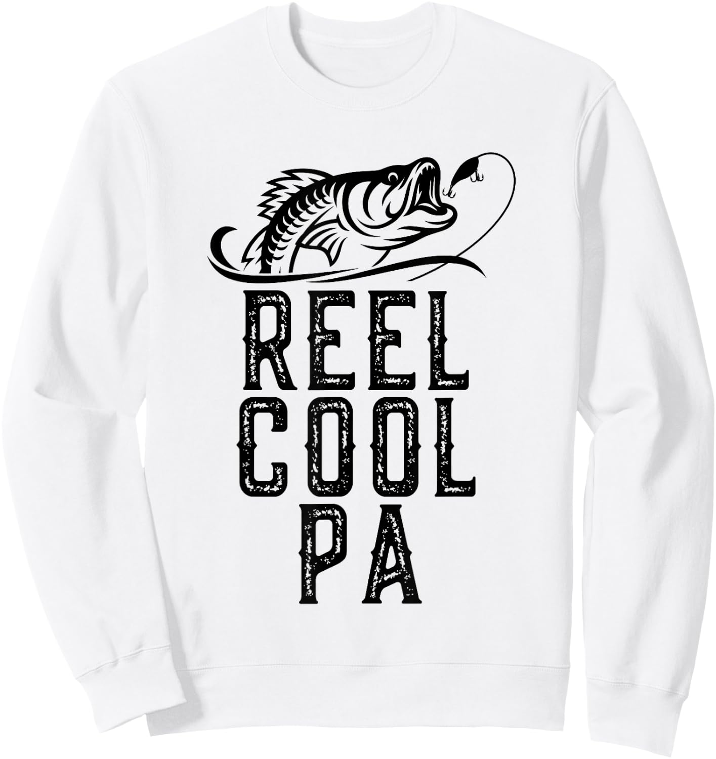 Reel Cool Pa Fishing Fisherman Funny Grandpa Retro Sweatshirt - Sweatshirt | White
