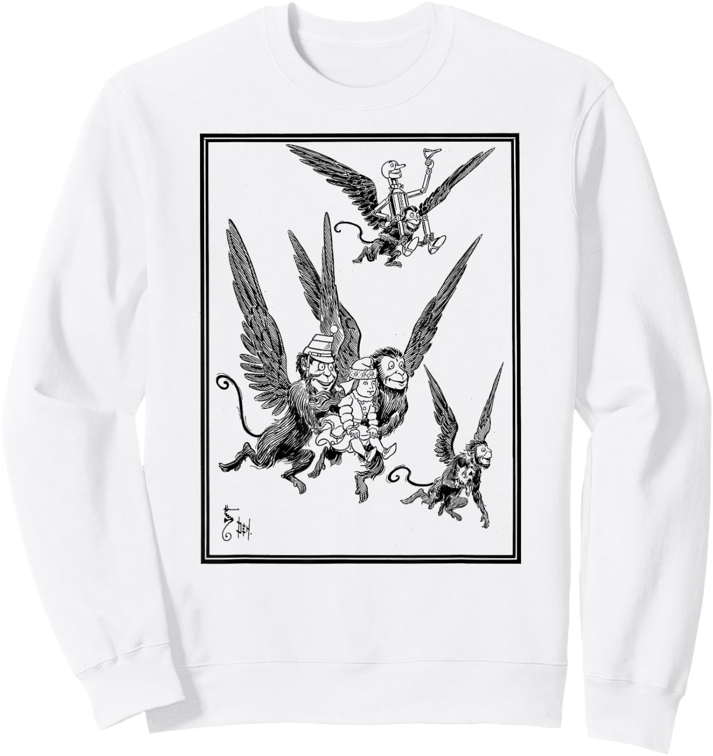 Wizard of OZ Winged Flying Monkey-Dorothy Toto Tin Man of OZ Sweatshirt - Sweatshirt | White