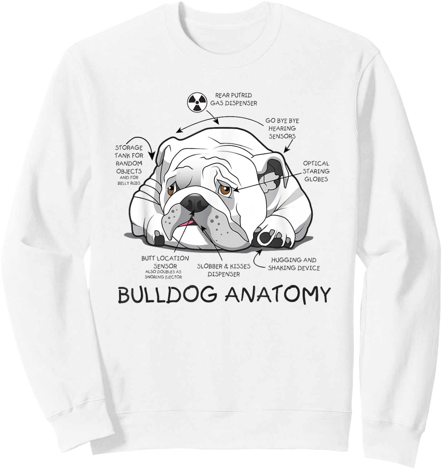 Funny Cute English Bulldog Anatomy Dog Biology Gift Men Women Sweatshirt - Sweatshirt | White