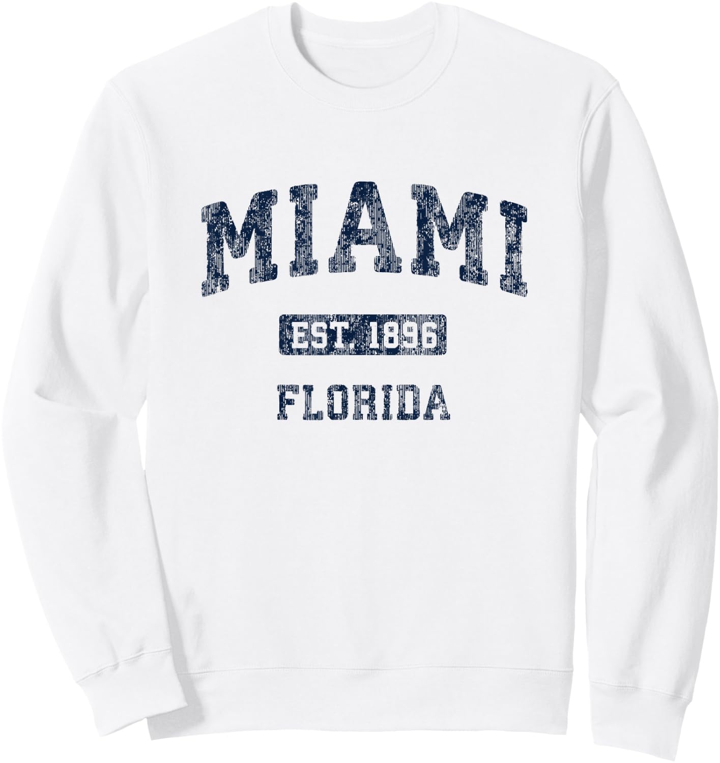 Miami Florida FL Vintage Athletic Sports Design Sweatshirt - Sweatshirt | White