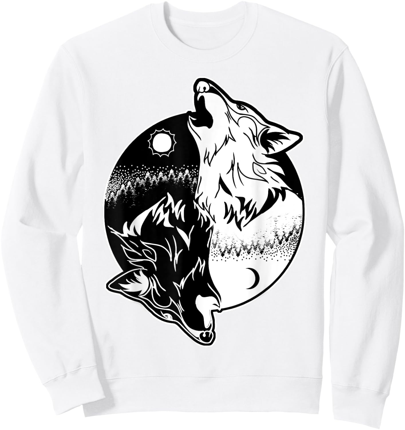 Wolf Yin Yang Shirt Yin Yang Shirt Skoll Wolf Shirt Sweatshirt - Sweatshirt | White
