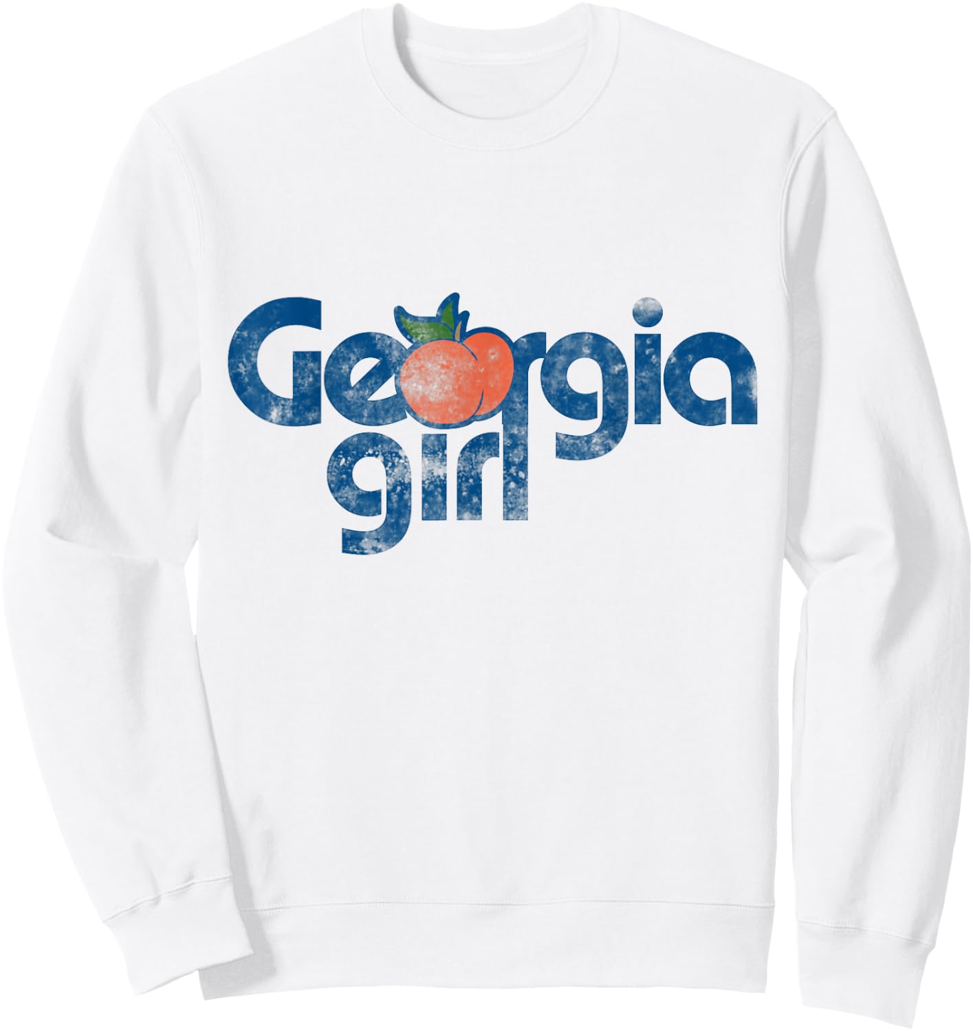 Georgia Girl vintage Georgia Peach Sweatshirt - Sweatshirt | White