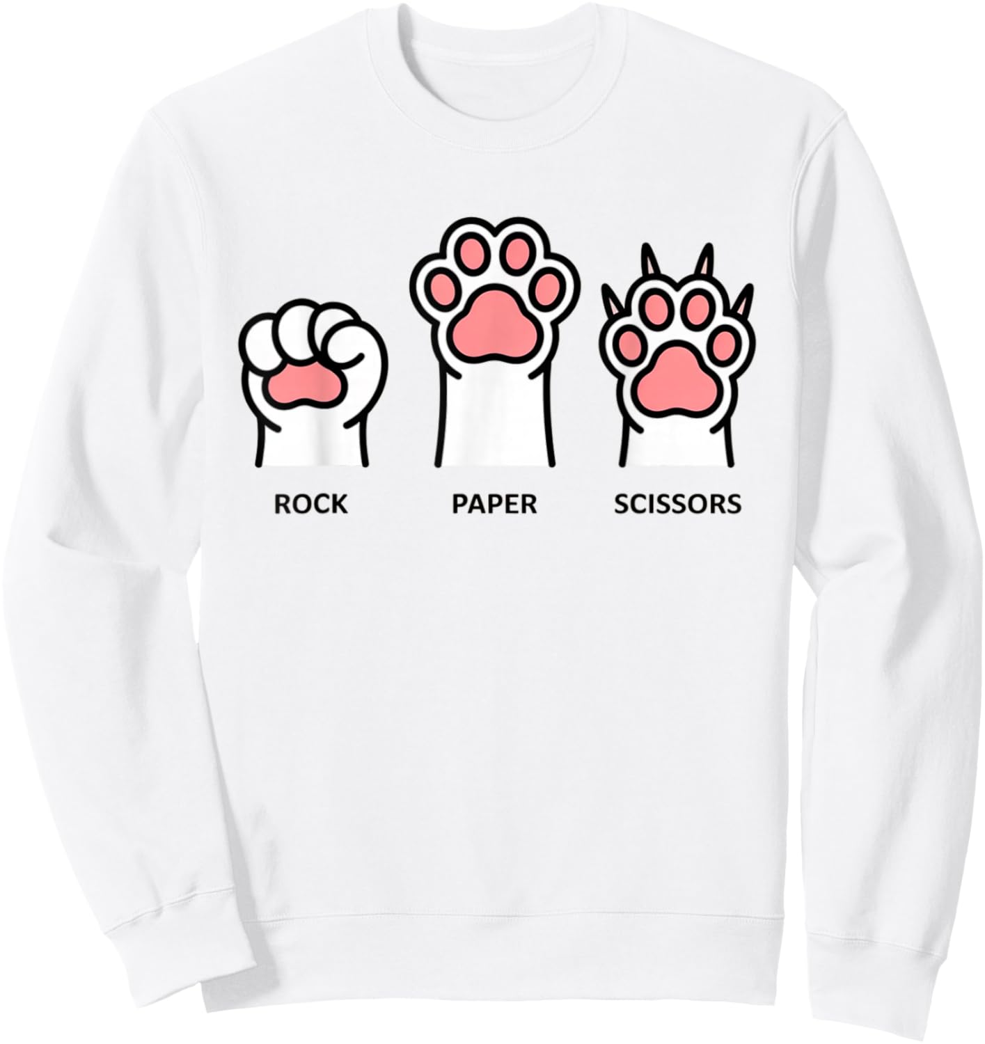 Dog Rock Paper Scissors Paw Funny Sweatshirt - Sweatshirt | White