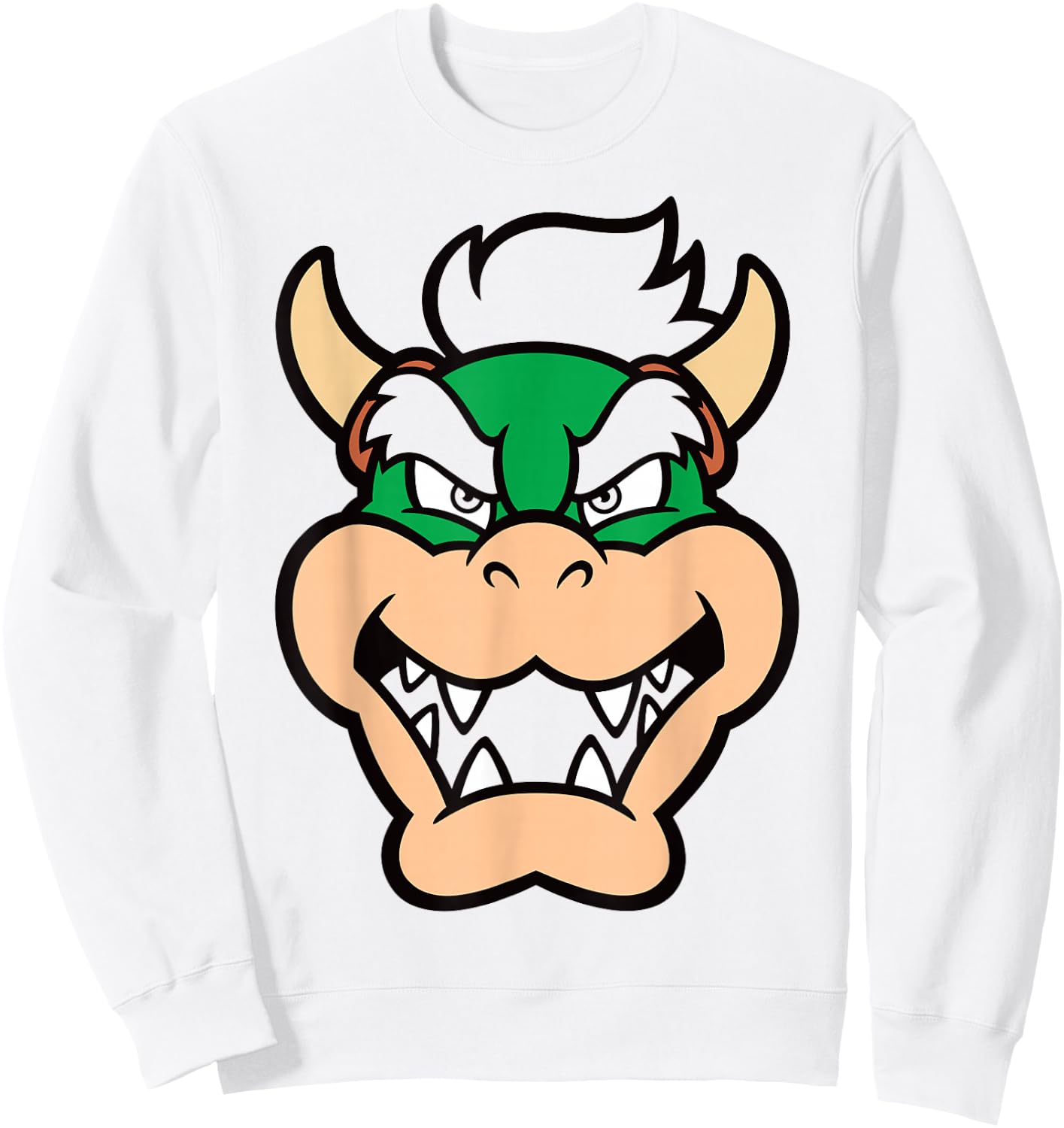Nintendo Super Mario Bowser Large Face Chest Portrait Sweatshirt - Sweatshirt | White