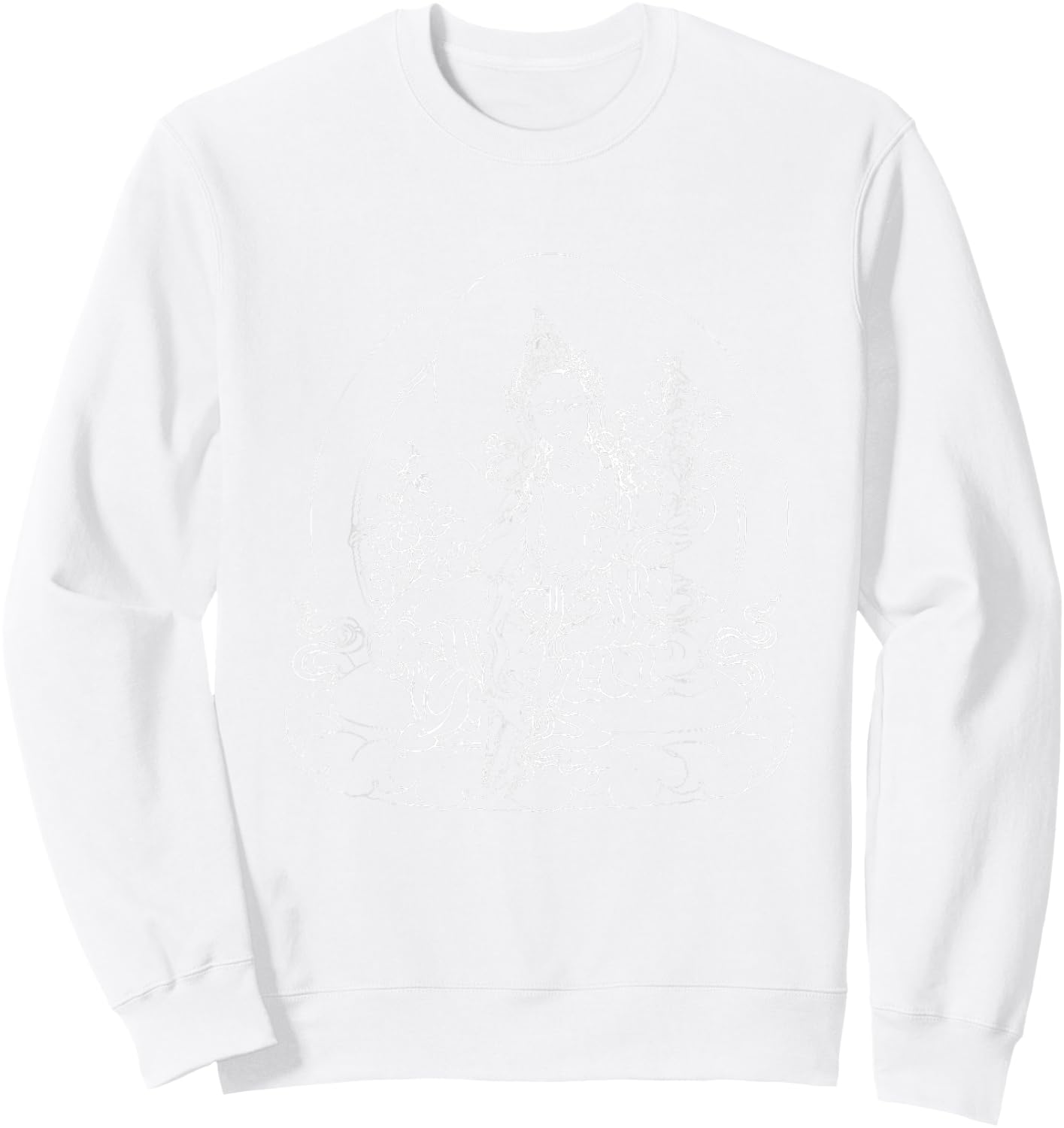 Green Tara Tibetan Buddhism Meditation Deity Mantra T Shirt Sweatshirt - Sweatshirt | White