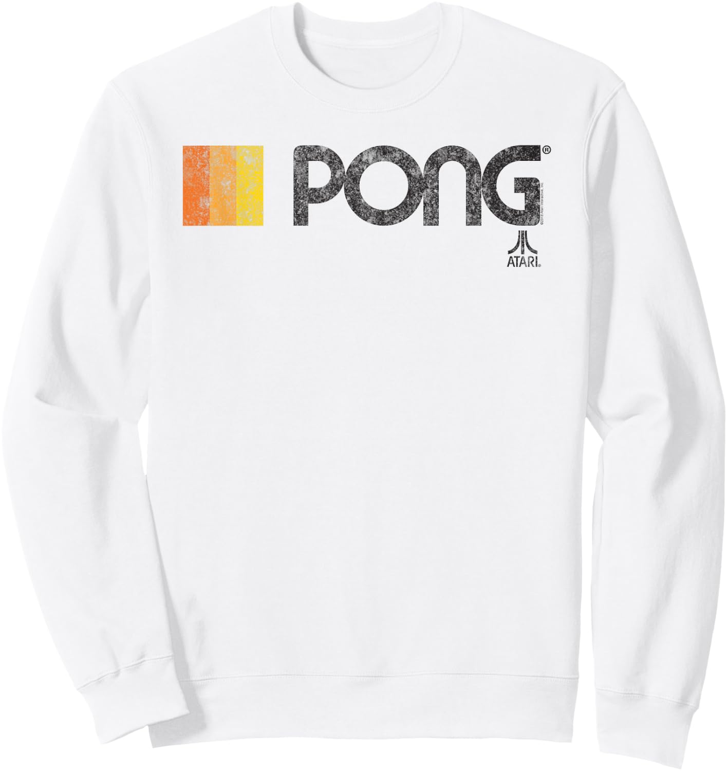 ATARI PONG Classic Video Game Retro Logo Sweatshirt - Sweatshirt | White