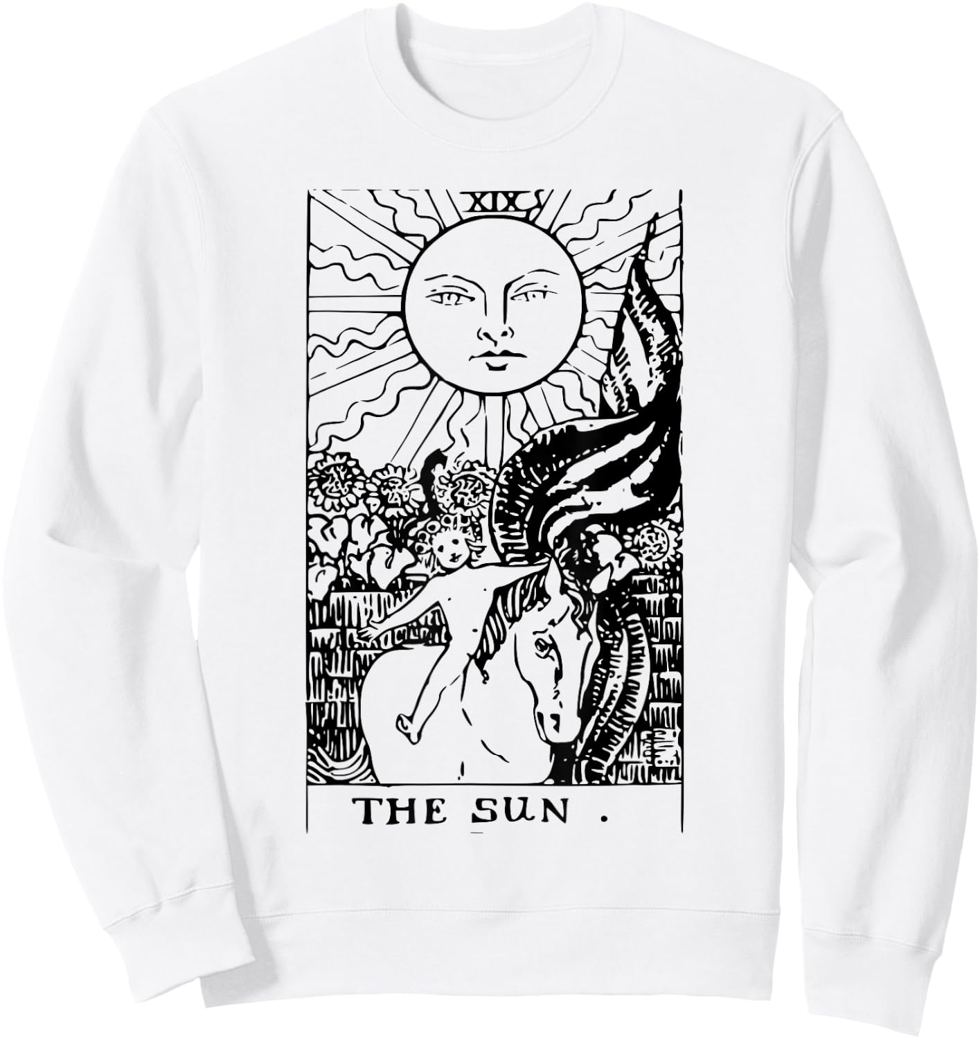 The Sun Vintage Tarot Card Inspired Sweatshirt - Sweatshirt | White