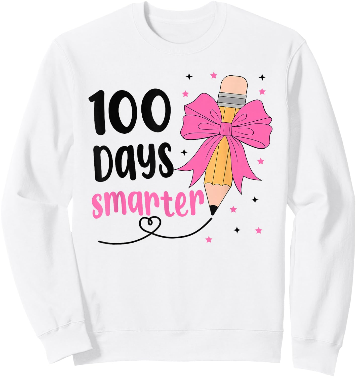 100 Days Smarter 100th Day of School Toddlers Girls Kids Sweatshirt - Sweatshirt | White