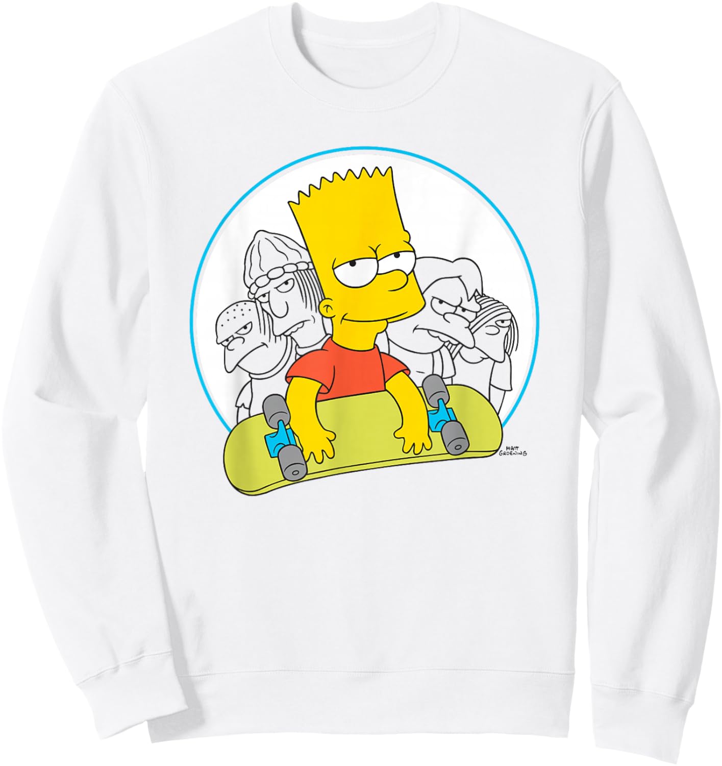The Simpsons Bart Skateboard Sweatshirt - Sweatshirt | White