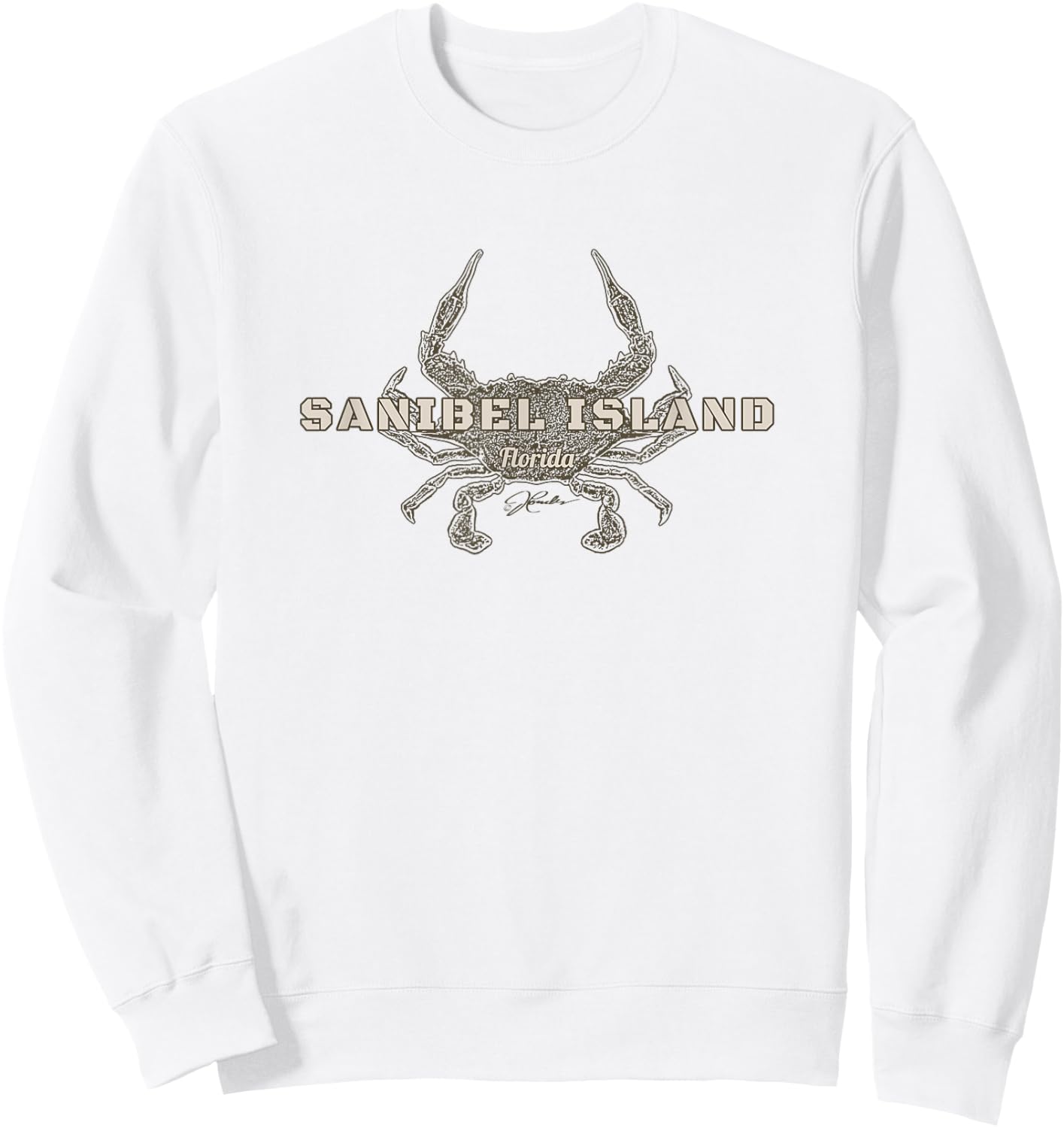 JCombs: Sanibel Island, Florida, Blue Crab Sweatshirt - Sweatshirt | White