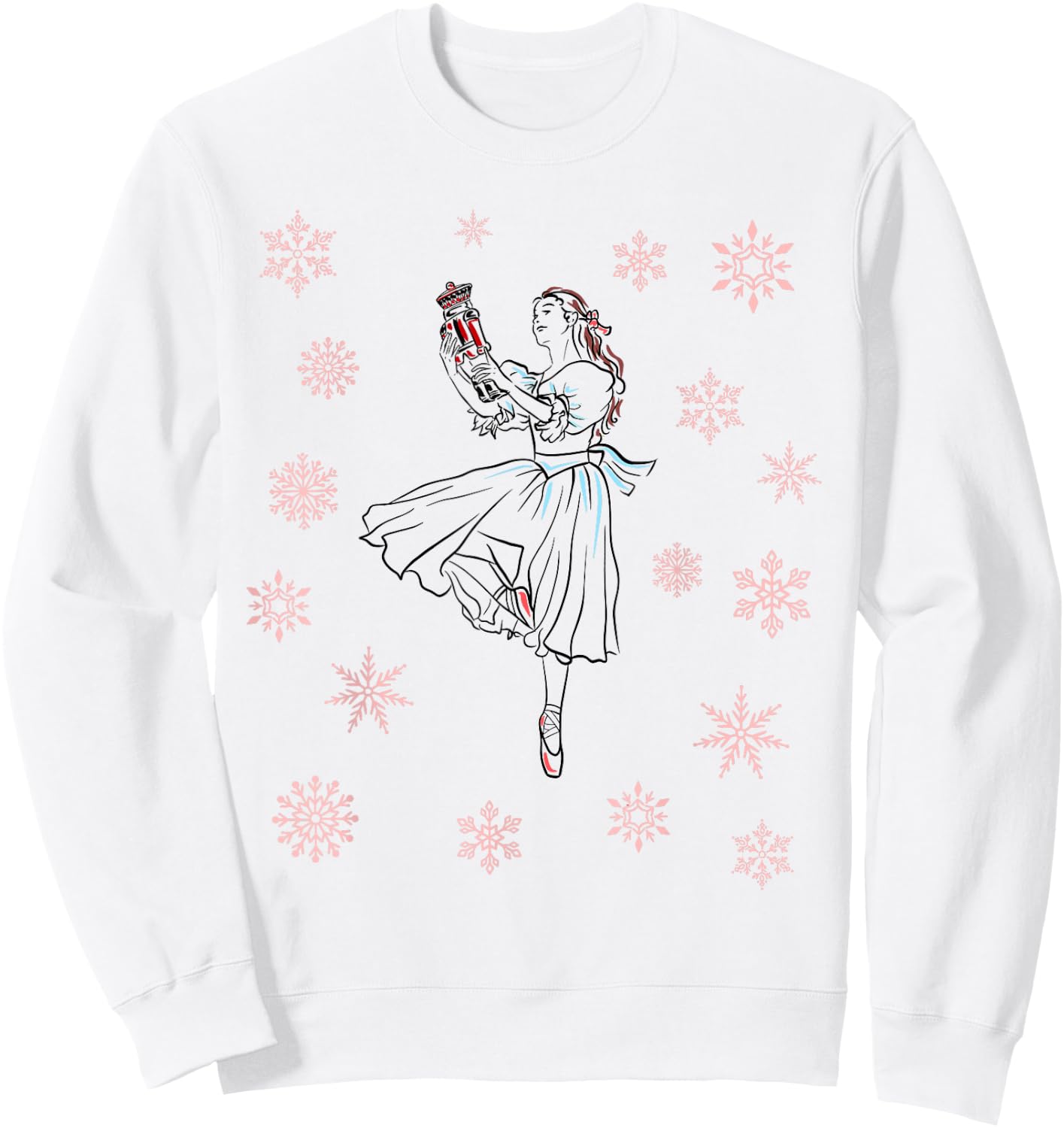 The Nutcracker Ballet and Clara Ballerina Christmas Dance Sweatshirt - Sweatshirt | White