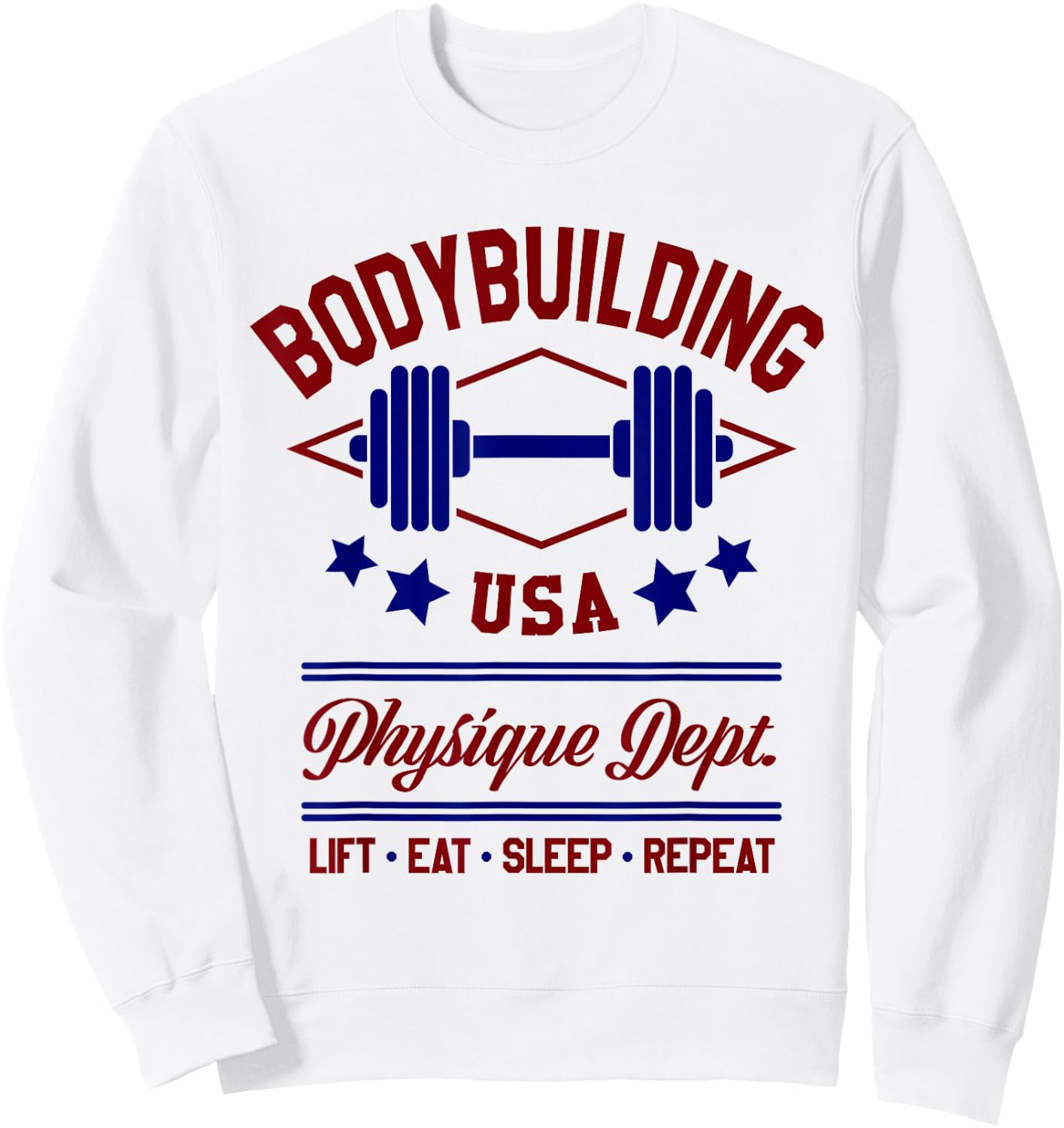 Vintage Retro Bodybuilding Gym Sweatshirt - Sweatshirt | White