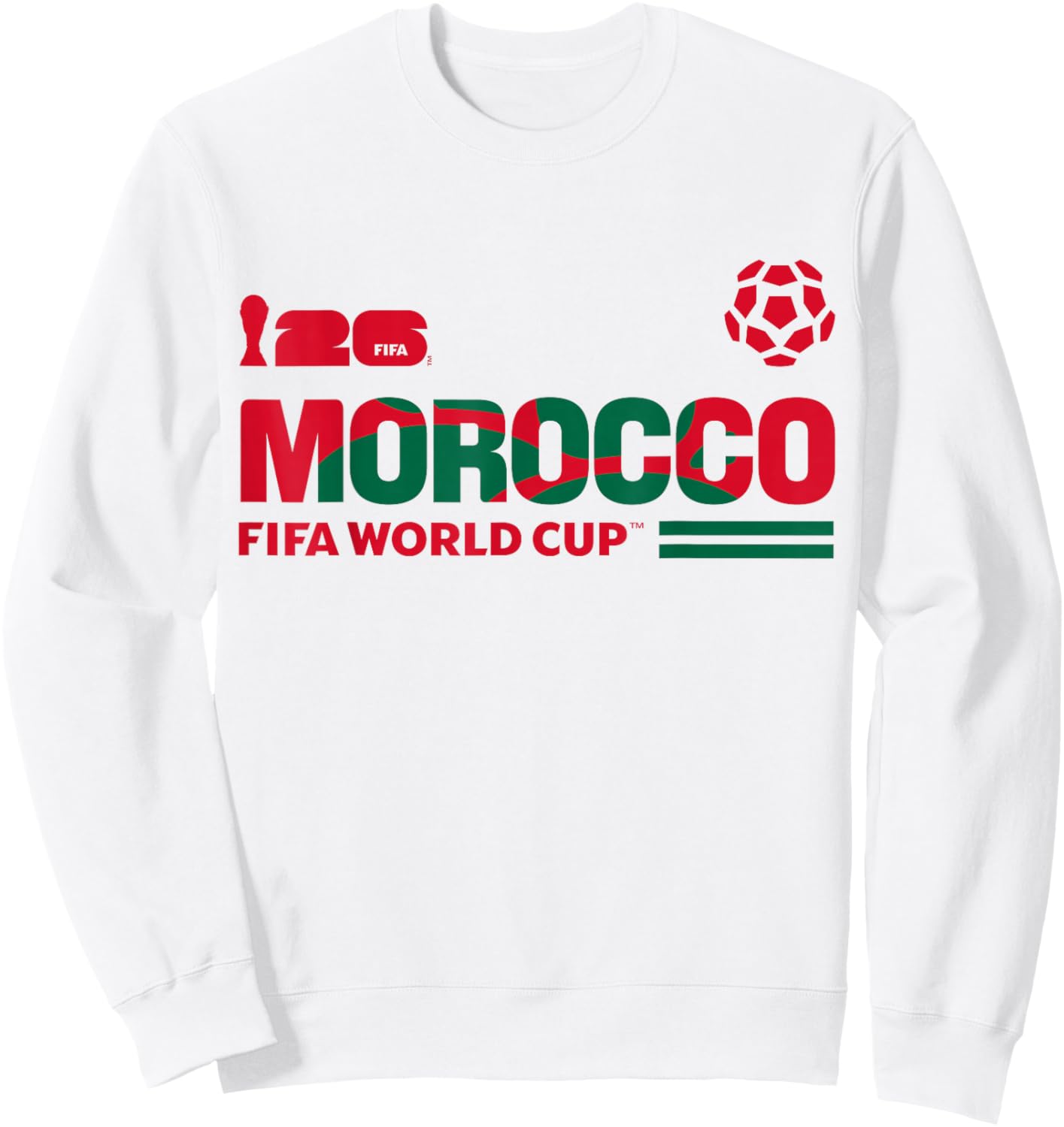 FIFA World CUP26 Qualifier Morocco Sweatshirt - Sweatshirt | White