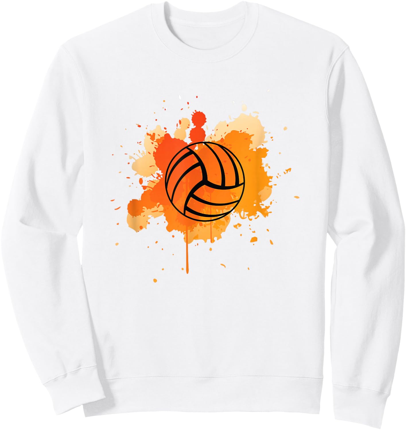 Cute Orange Graphic Art Volleyball Player Team Sweatshirt - Sweatshirt | White