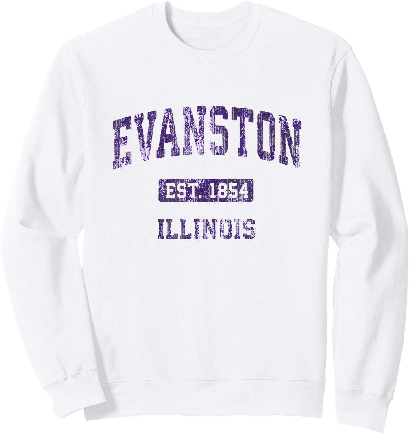 Evanston Illinois IL Vintage Athletic Sports Design Sweatshirt - Sweatshirt | White