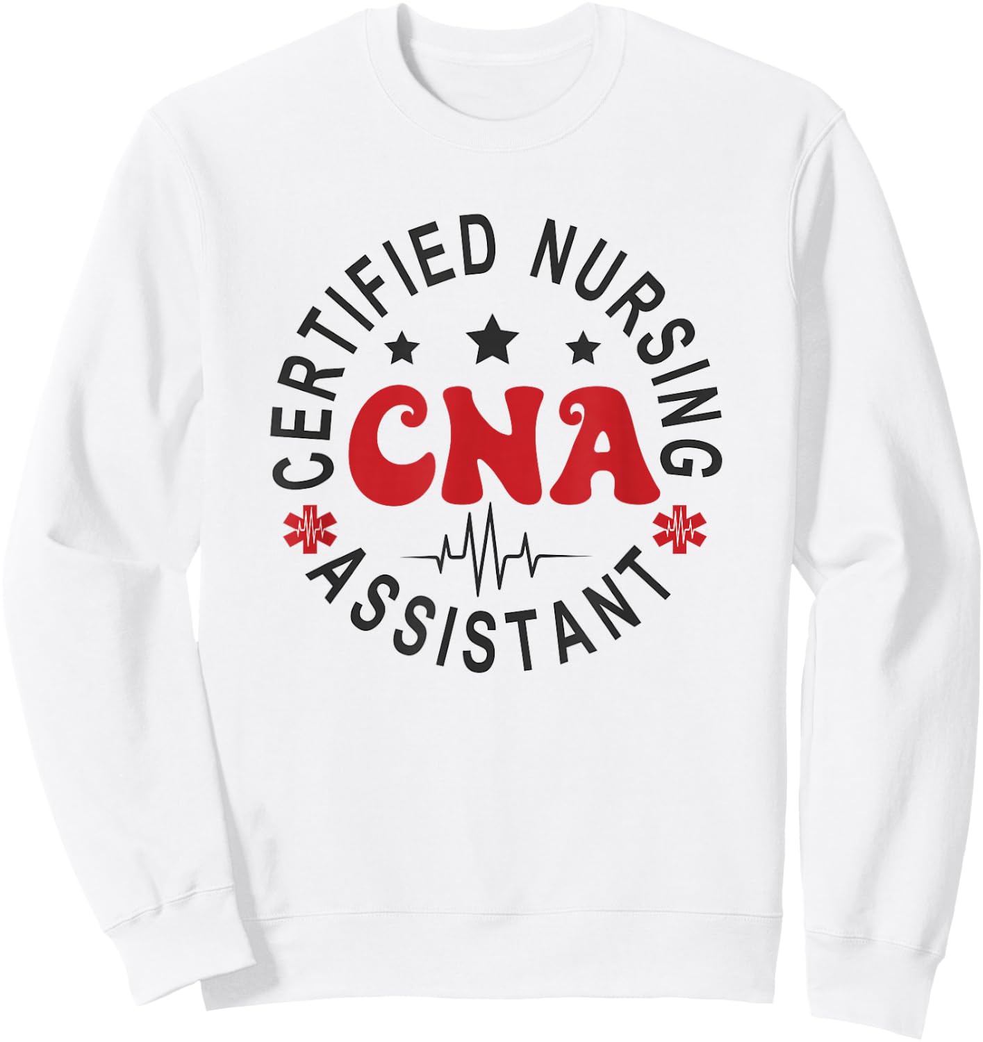 Certified Nurse Assistant Apparel CNA , -Adults, Short Sleeve, Nursing , Grey, Small Sweatshirt - Sweatshirt | White