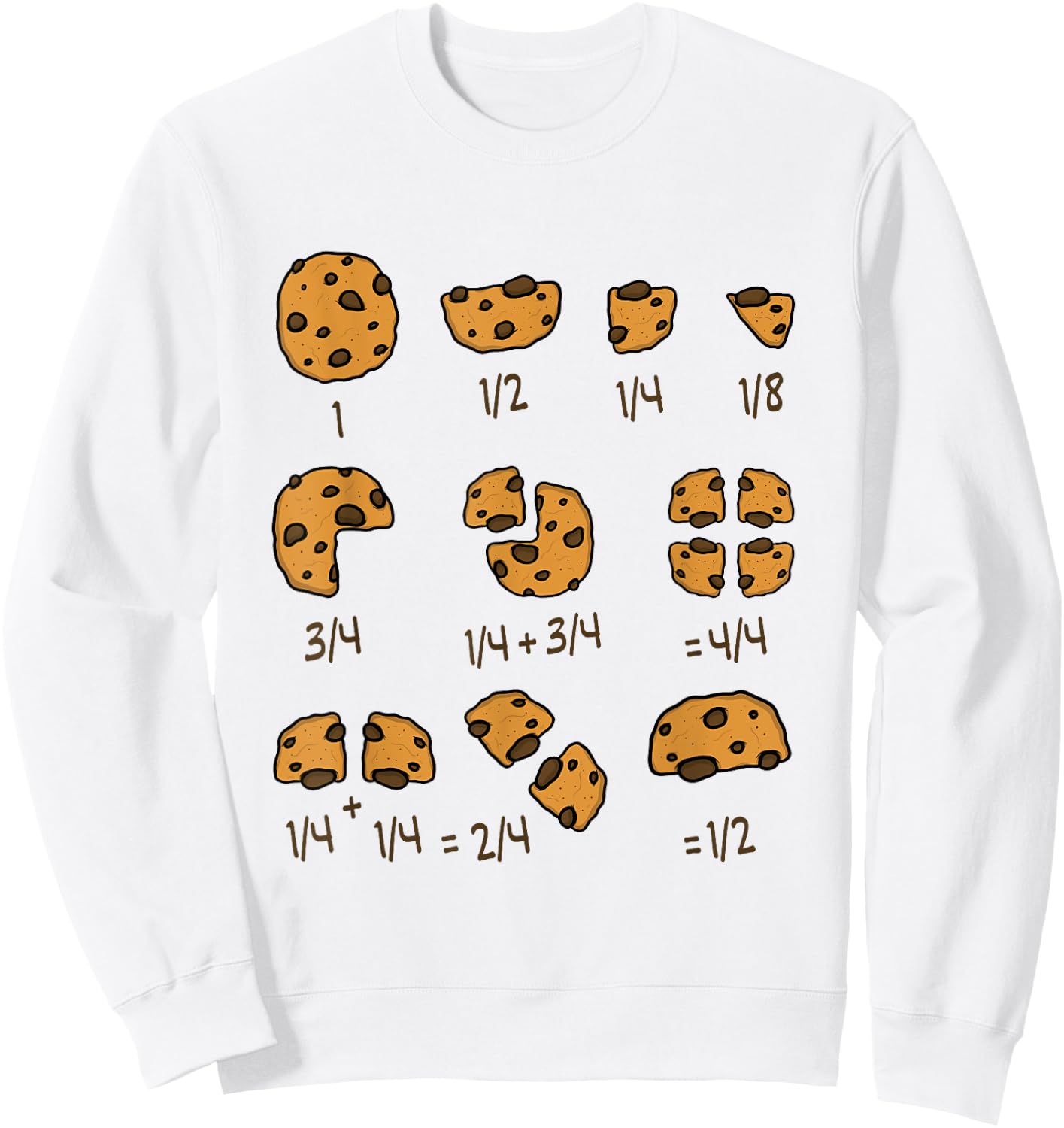 Math Teachers Chocolate Cookie Chocolate Chip Men Women Girls Kids Sweatshirt - Sweatshirt | White