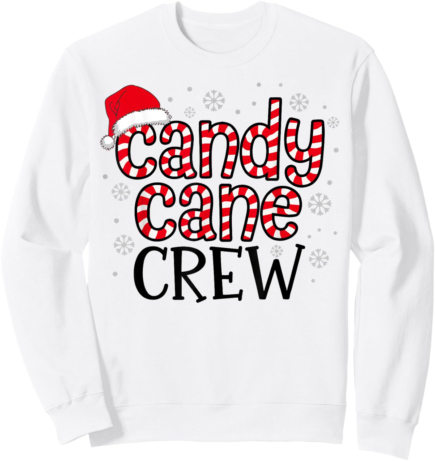 Candy Cane Crew Christmas Squad Xmas Family Matching Santa Sweatshirt - Sweatshirt | White