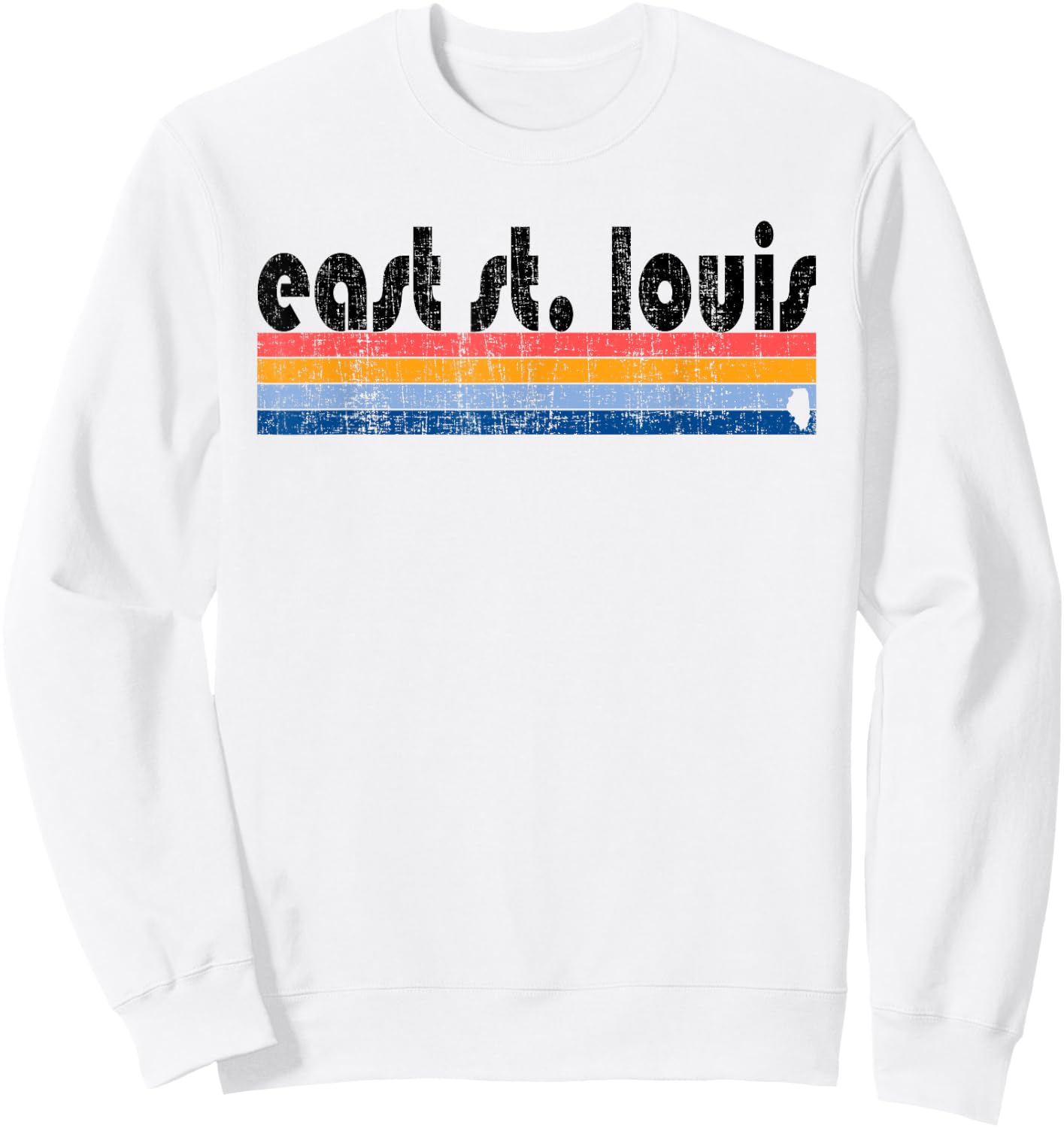 Vintage 80s Style East St. Louis IL Sweatshirt - Sweatshirt | White