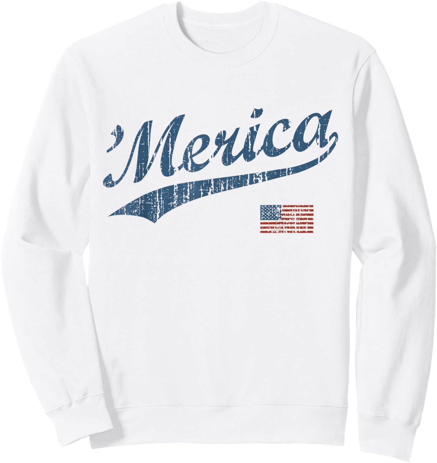 Vintage Team 'Merica 4th of July Patriotic Sweatshirt - Sweatshirt | White