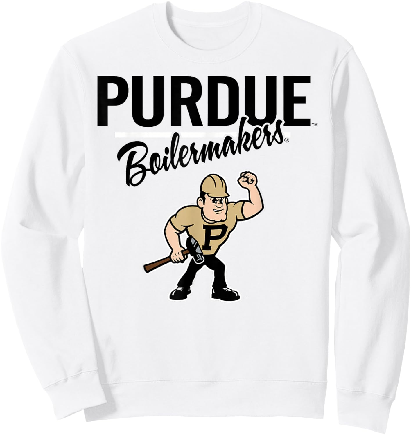 Purdue Boilermakers Mascot Gray Officially Licensed Sweatshirt - Sweatshirt | White