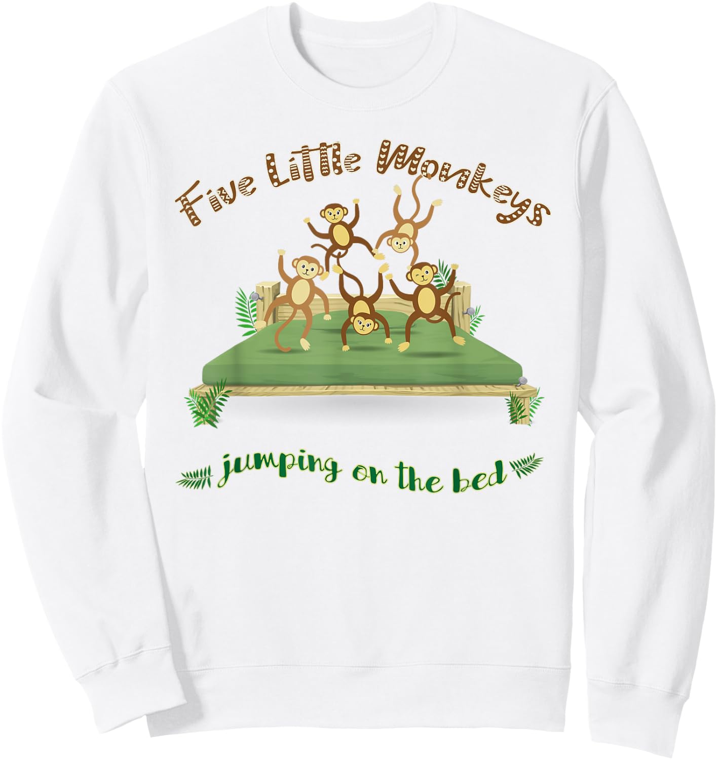 Five Little Monkeys unique Nursery Rhymes Sweatshirt - Sweatshirt | White