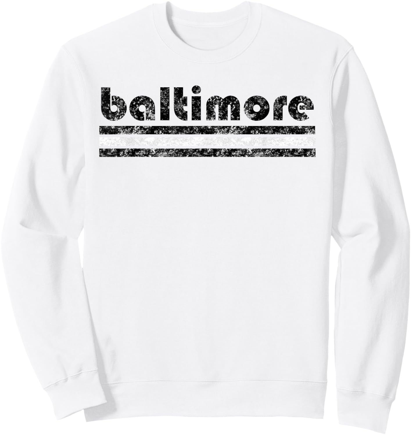 Baltimore Maryland Retro Vintage Weathered Sweatshirt - Sweatshirt | White