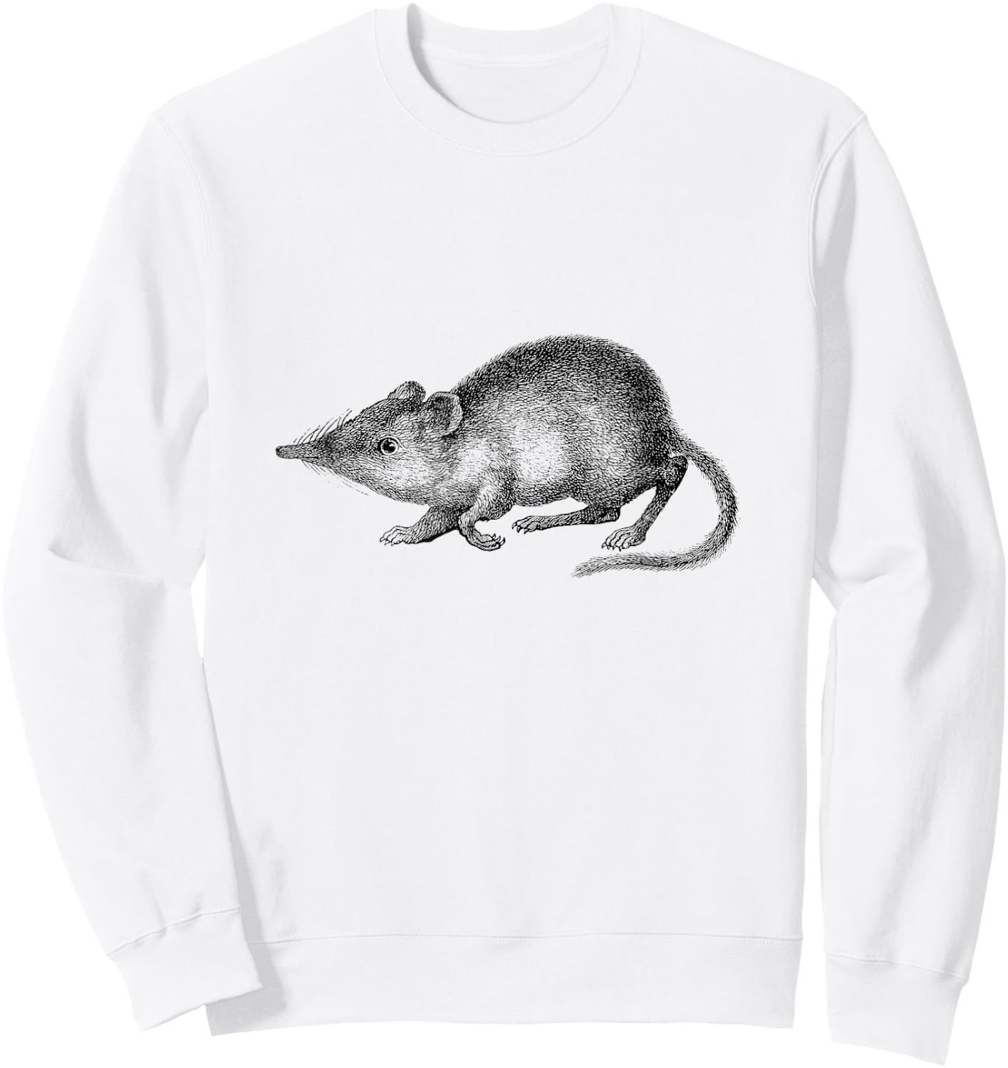 Elephant Shrew Mouse Print Sweatshirt - Sweatshirt | White