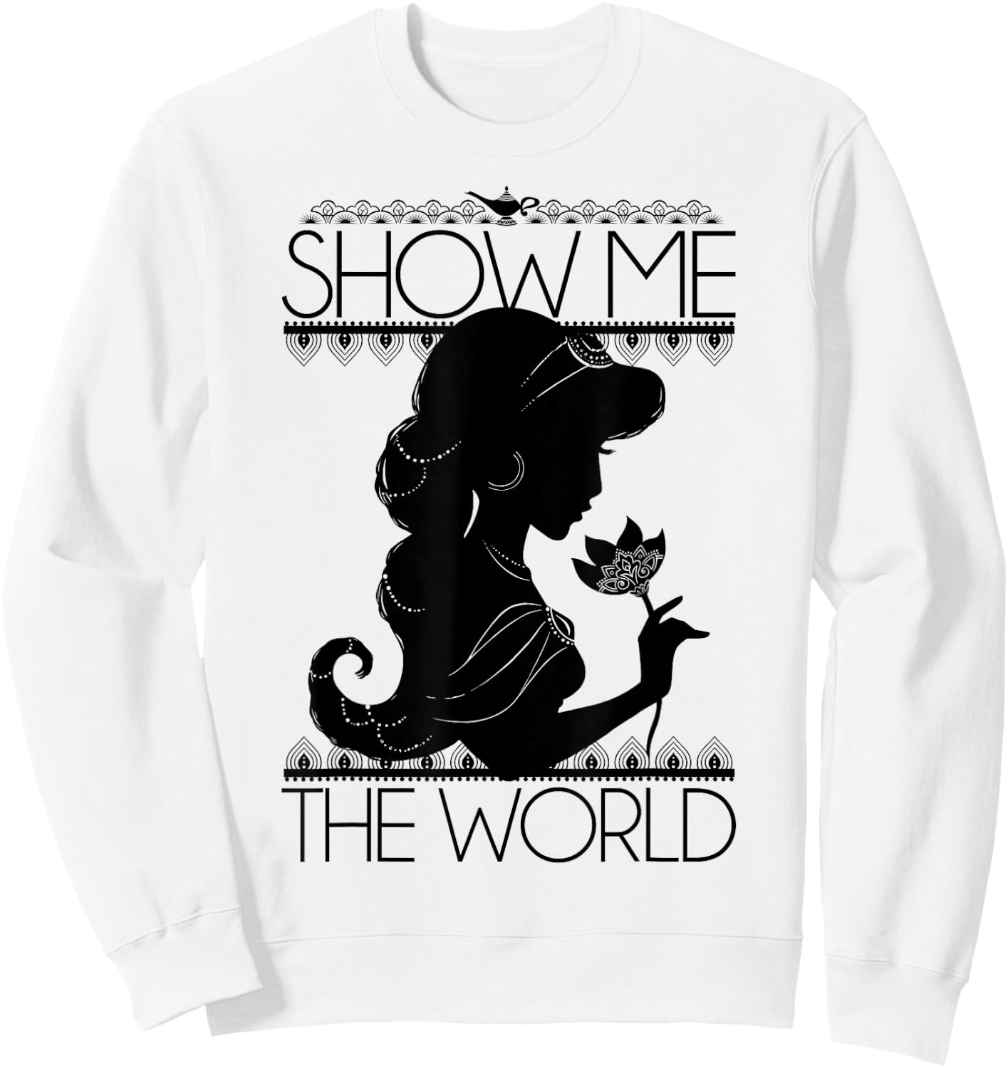 Disney Aladdin Jasmine Show Me The World Silhouette Sweatshirt - Sweatshirt | White