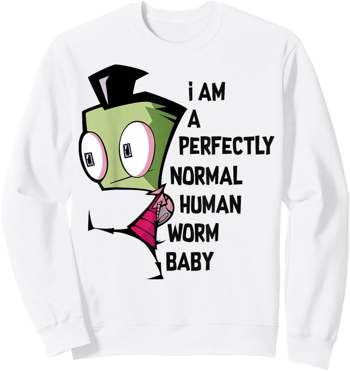 Invader Zim I Am Perfectly Normal Human Worm Baby Portrait Small Sweatshirt - Sweatshirt | White