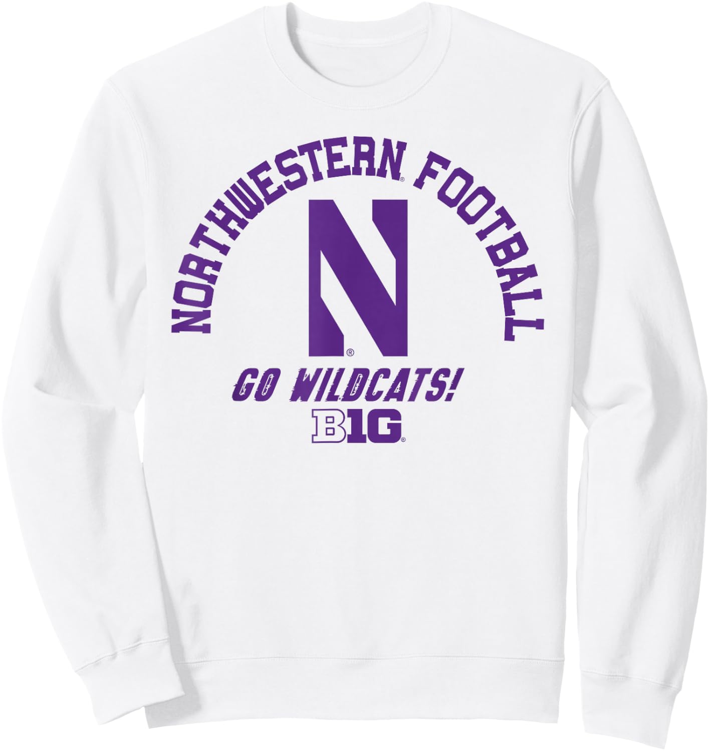 Northwestern Wildcats Big 10 Football Officially Licensed Sweatshirt - Sweatshirt | White