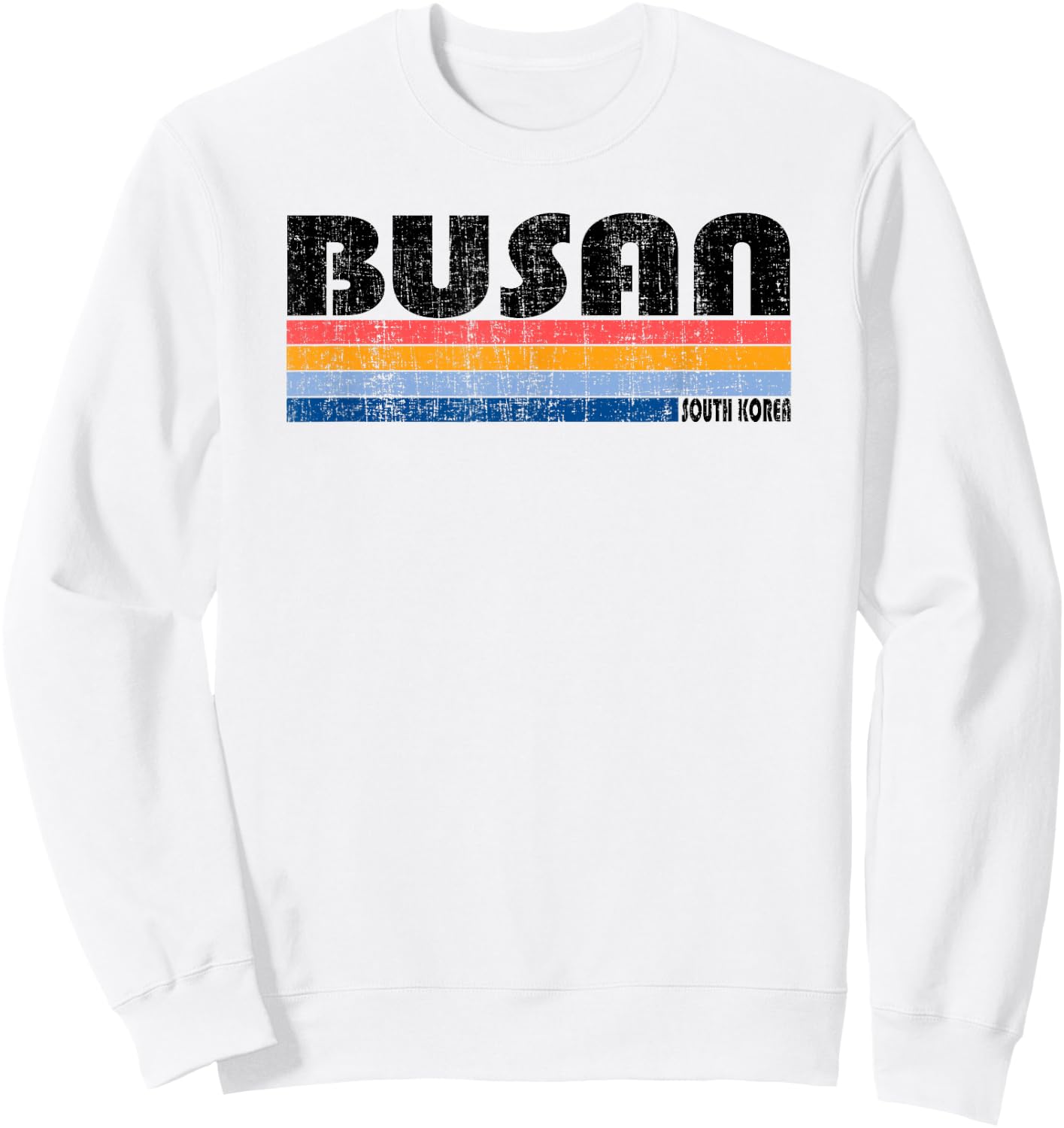Vintage 70s 80s Style Busan, South Korea Sweatshirt - Sweatshirt | White