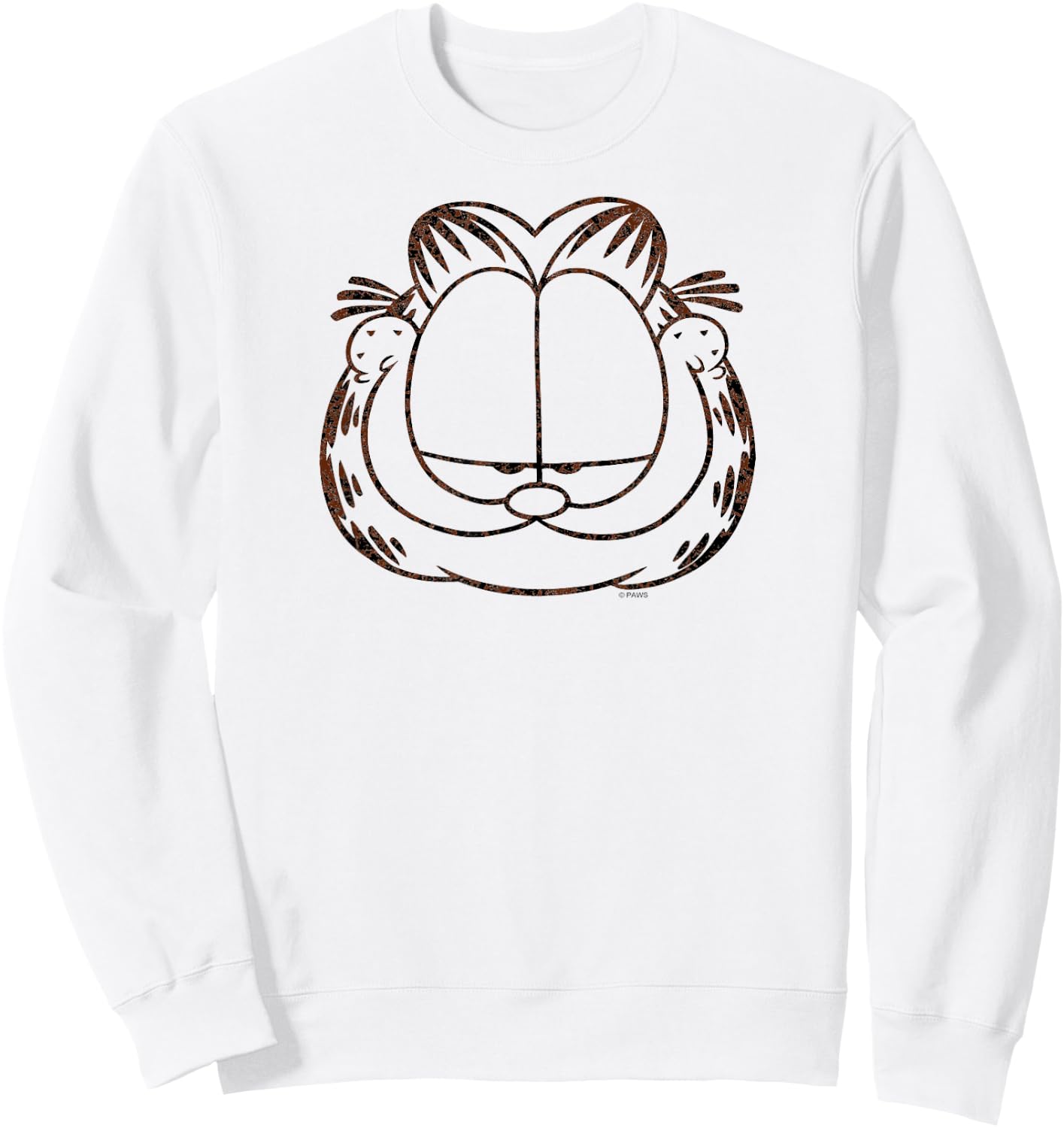 Garfield Smirking Distressed Sweatshirt - Sweatshirt | White
